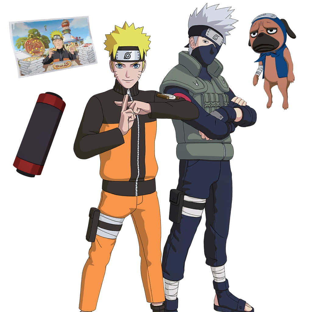 Kakashi, Naruto, pug dog, SD Desktop Wallpaper