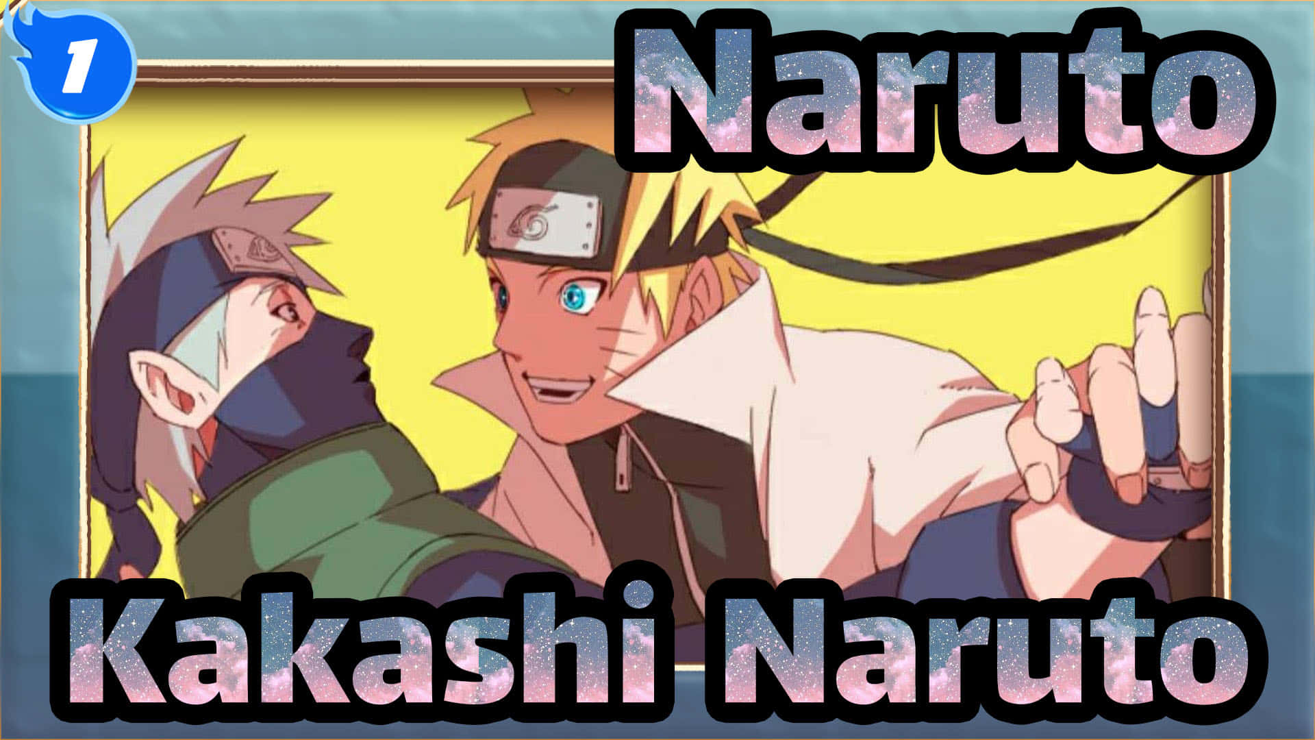 Kakashi, Naruto, bright yellow background, Full HD Desktop Wallpaper