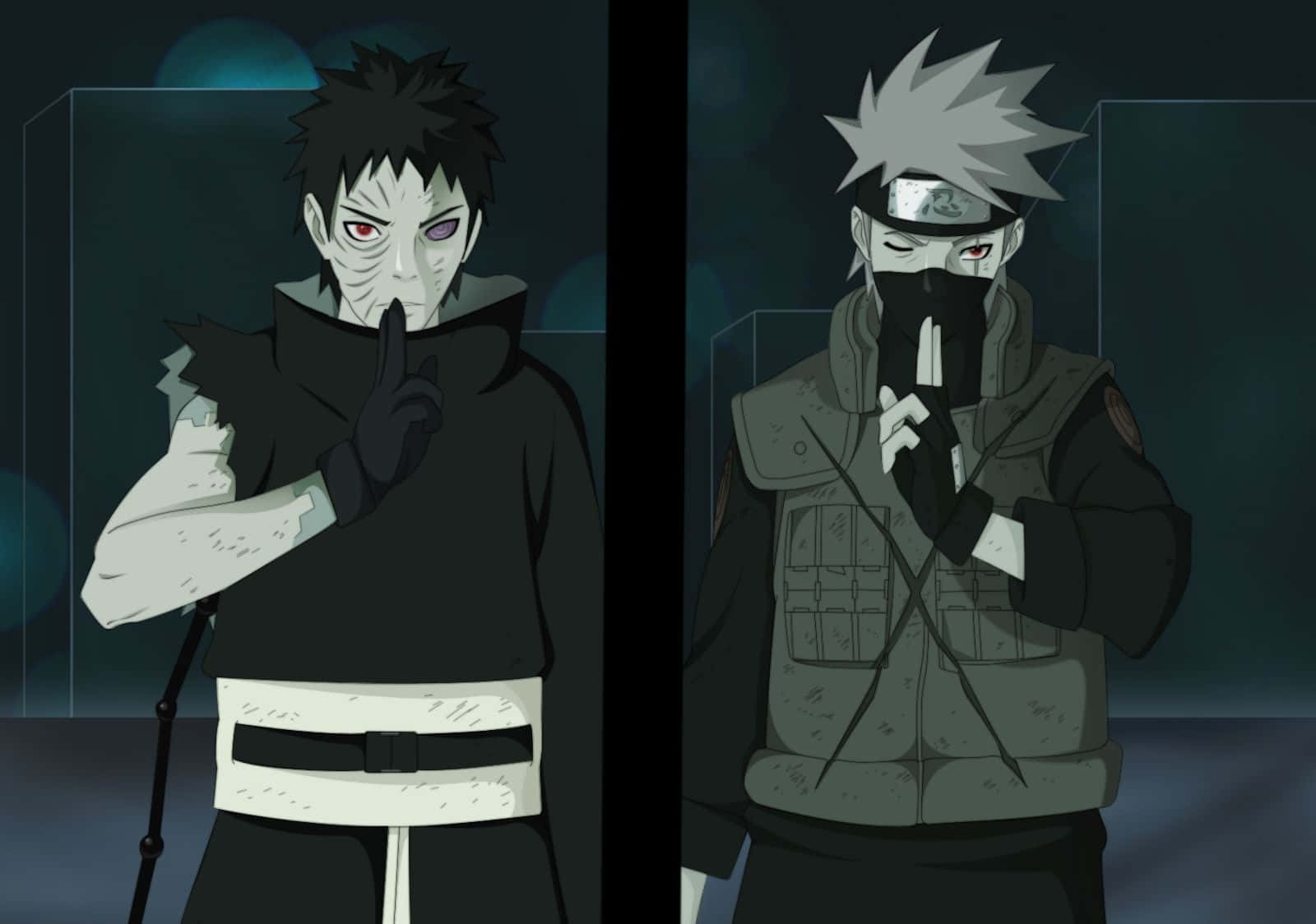 Kakashi, Obito, anime ninja characters, HD Desktop Wallpaper
