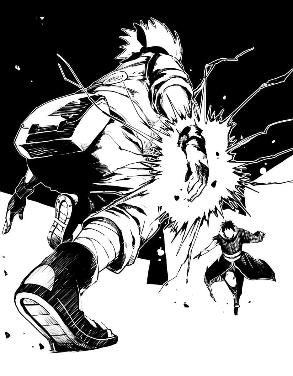 Kakashi And Obito, manga, black and white, SD Phone Wallpaper