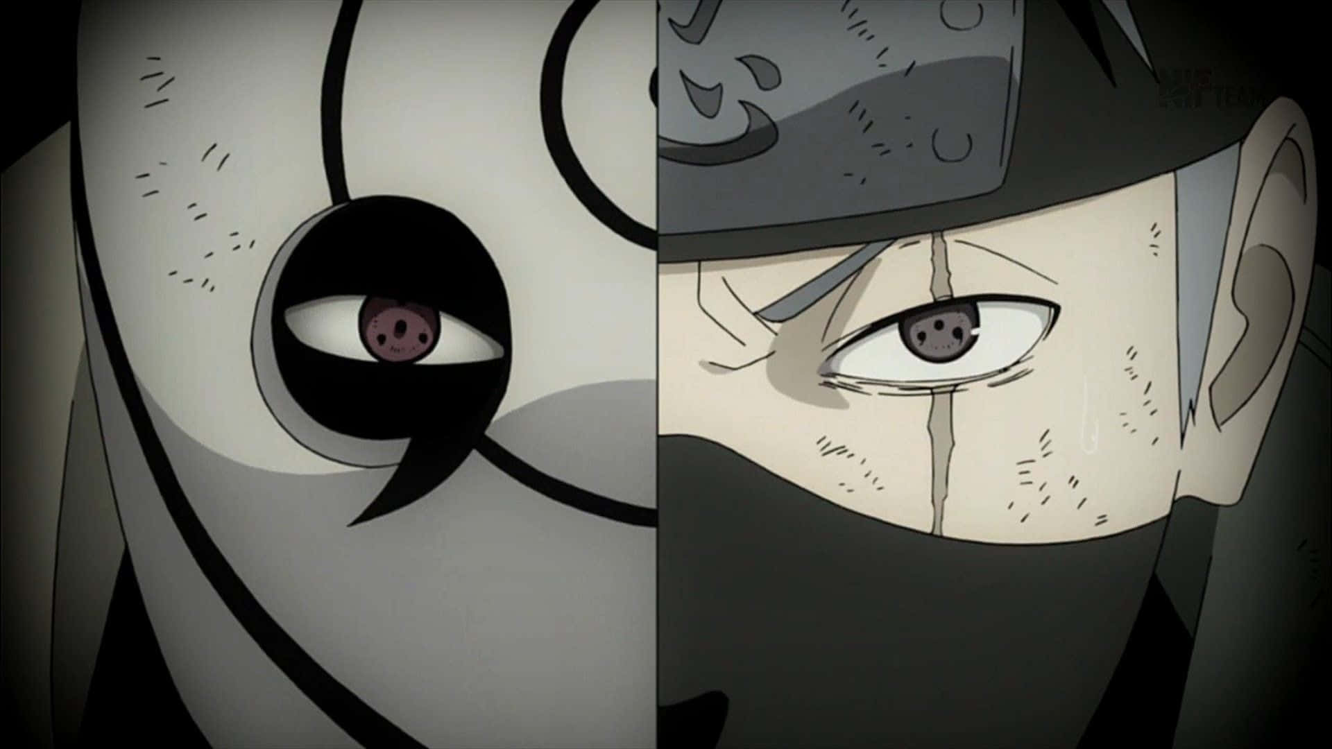 Kakashi And Obito, sharingan eyes, black mask, Full HD Desktop Wallpaper