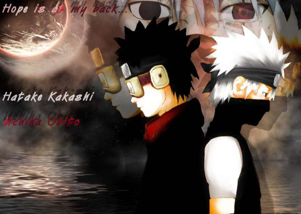 Kakashi, Obito, silhouette, SD Desktop Wallpaper