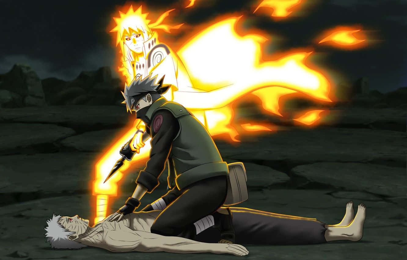 Kakashi, Obito, fox spirit, HD Desktop Wallpaper