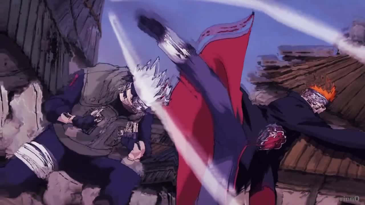 Kakashi, Pain, ruined village, HD Desktop Wallpaper