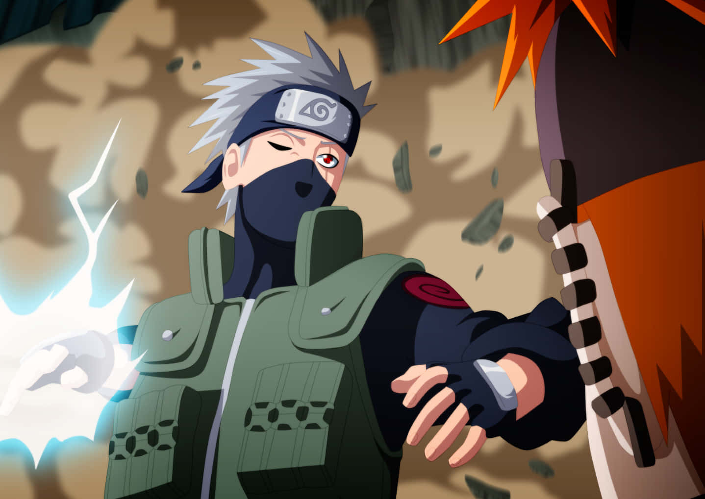Kakashi, Pain, dusty battlefield, HD Desktop Wallpaper