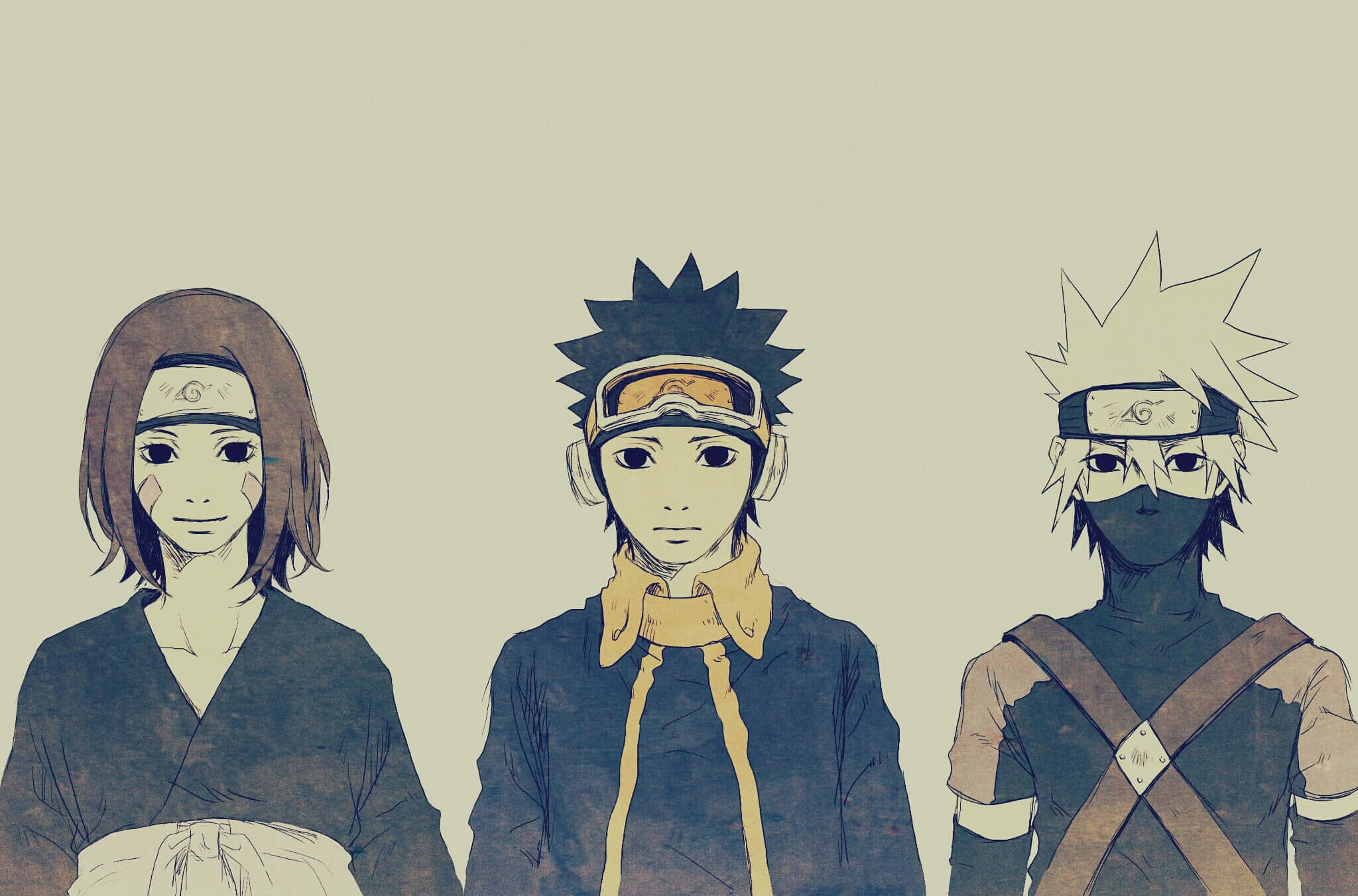 Kakashi, Tobi, Hidden Leaf Village, Full HD Desktop Wallpaper