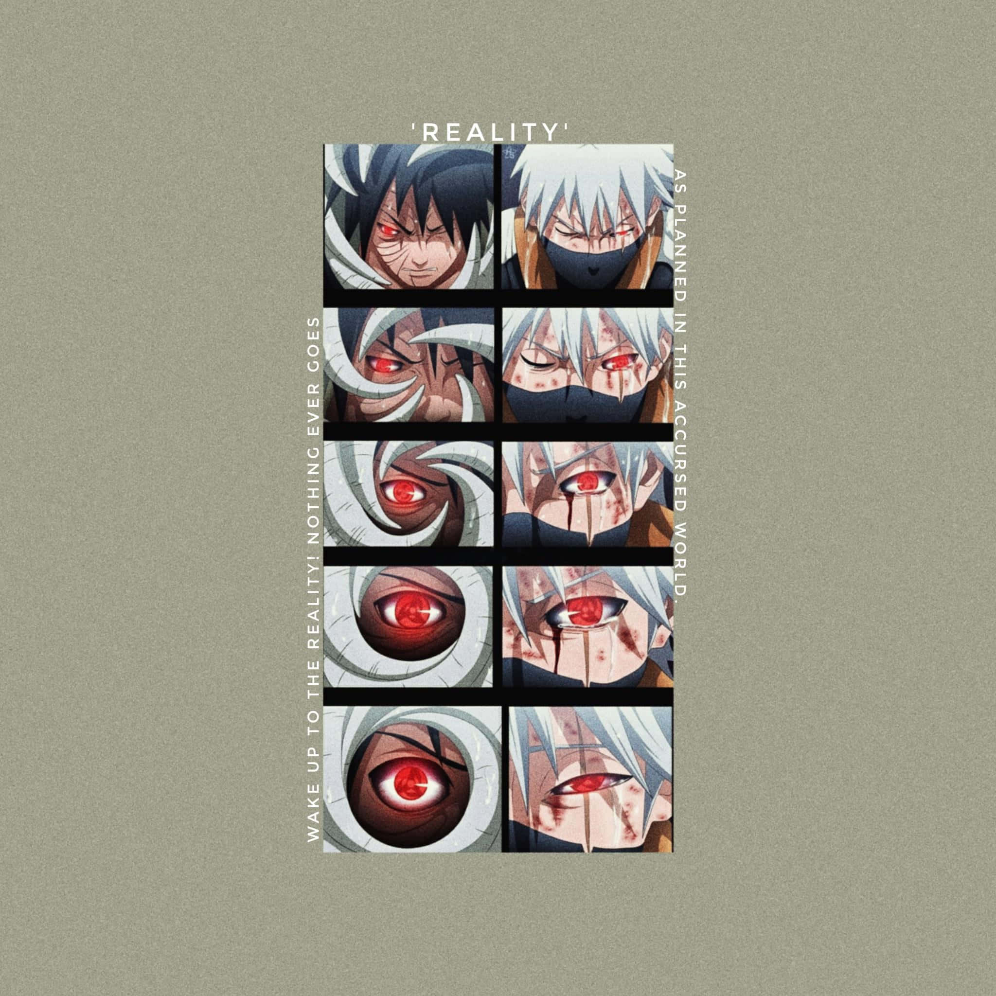 Kakashi, Tobi, intense red eyes, Full HD Desktop Wallpaper