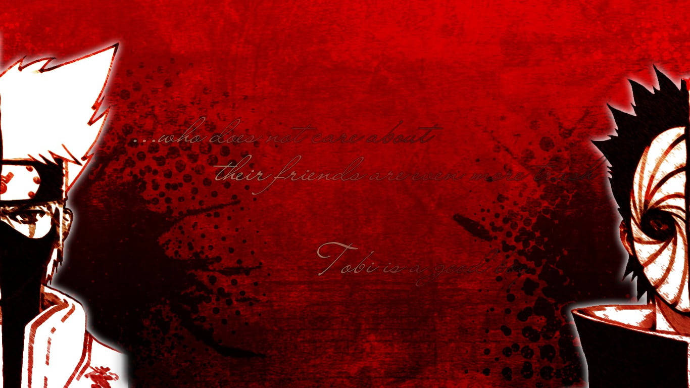 Tobi, Kakashi, black and red, HD Desktop Wallpaper