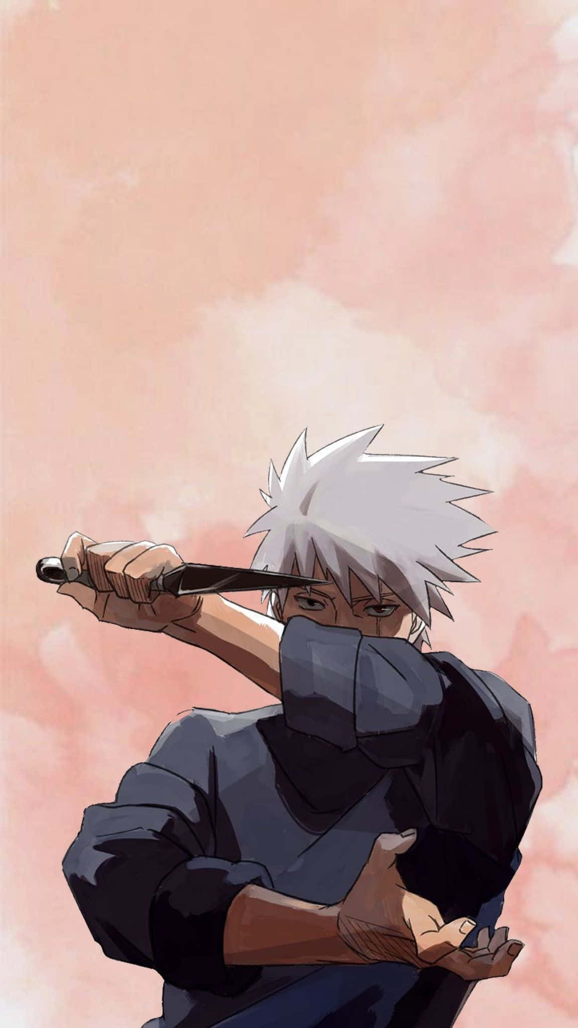 Kakashi Hatake Kid, spiky white hair, black mask, Full HD Phone Wallpaper