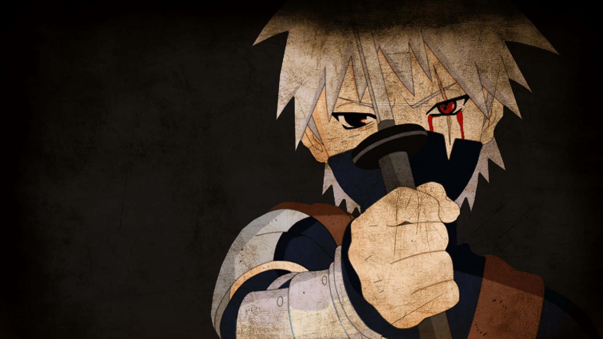 Kakashi Hatake Kid, spiky white hair, red eye, Full HD Desktop Wallpaper