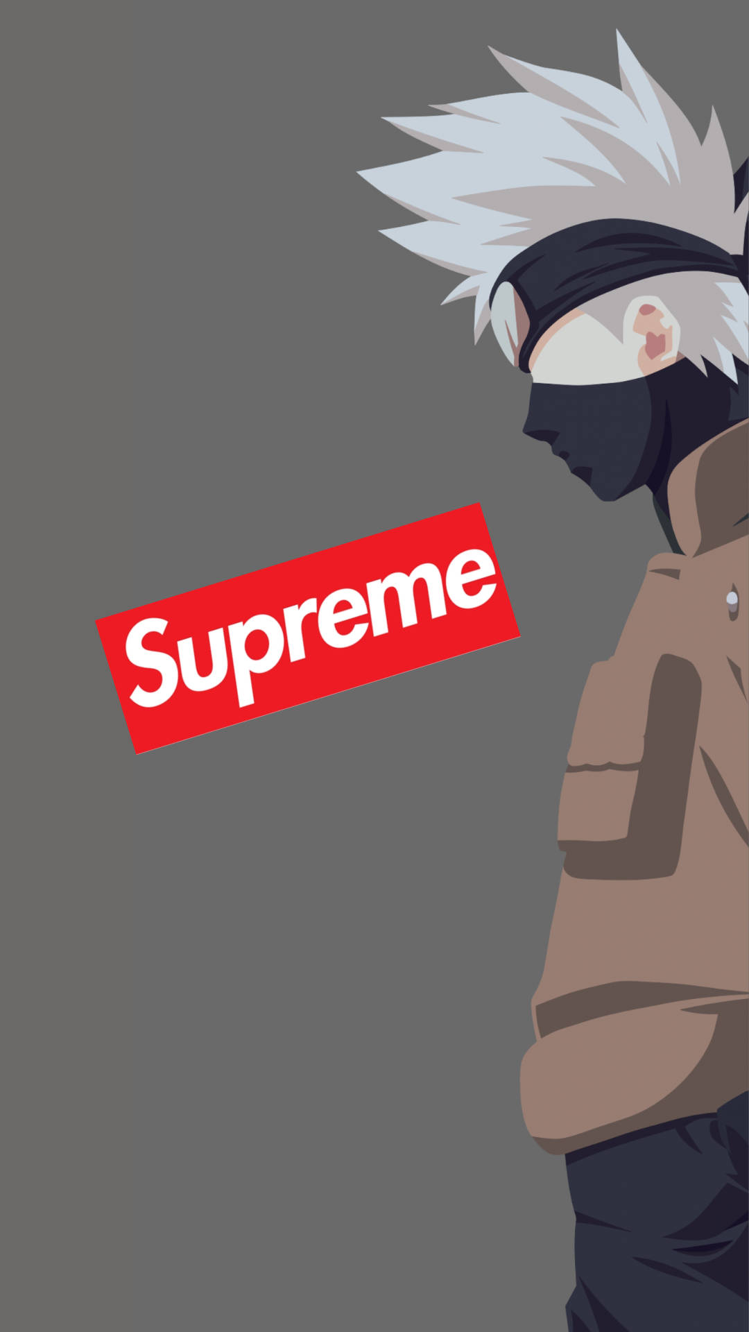 Kakashi Hatake, Supreme, red Supreme logo, Full HD Phone Wallpaper