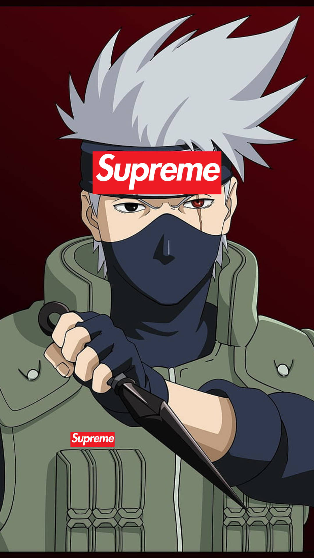 Kakashi Hatake Supreme, spiky white hair, mask, Full HD Phone Wallpaper