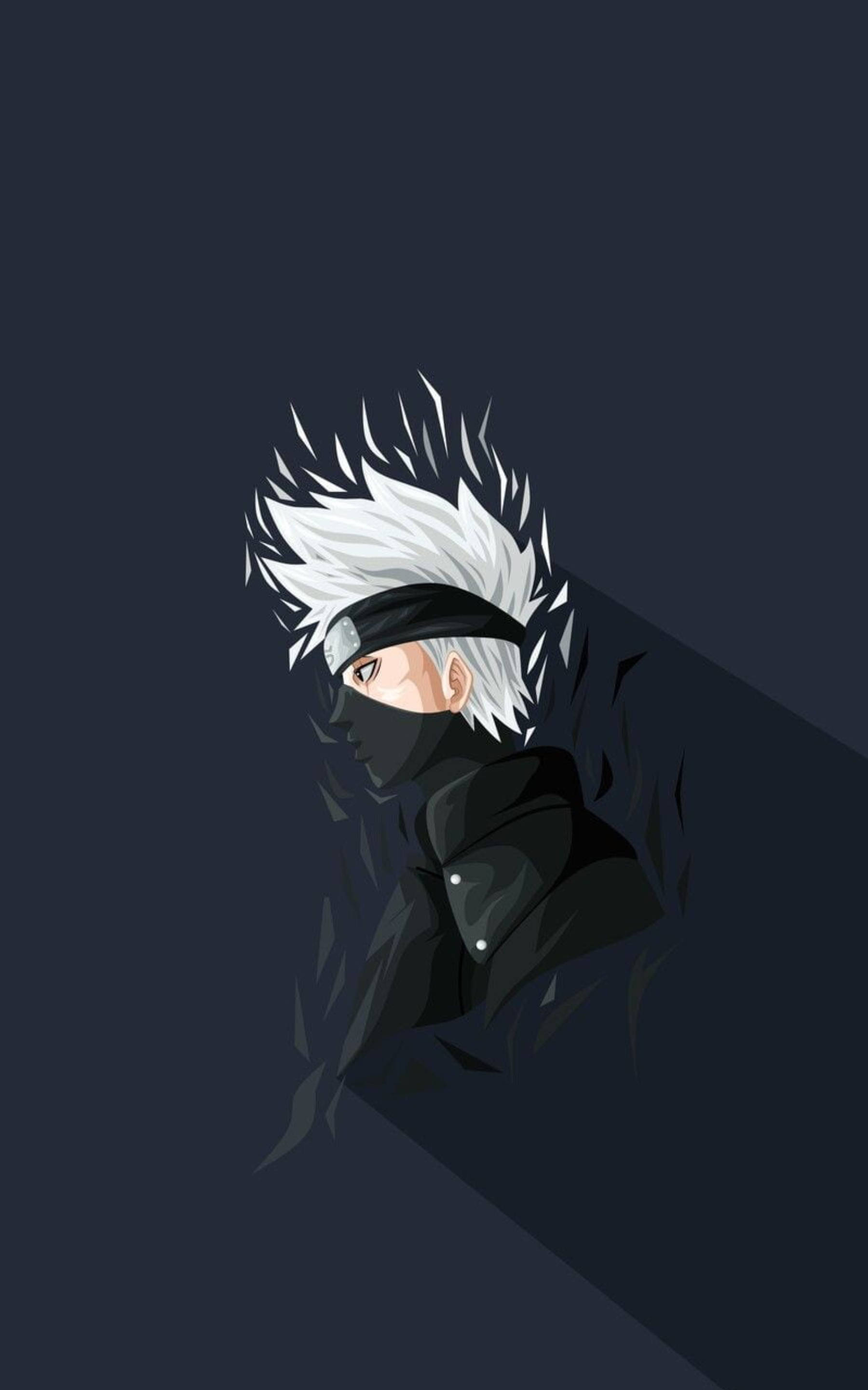 Kakashi Hatake, spiky white hair, black mask, 2K Phone Wallpaper
