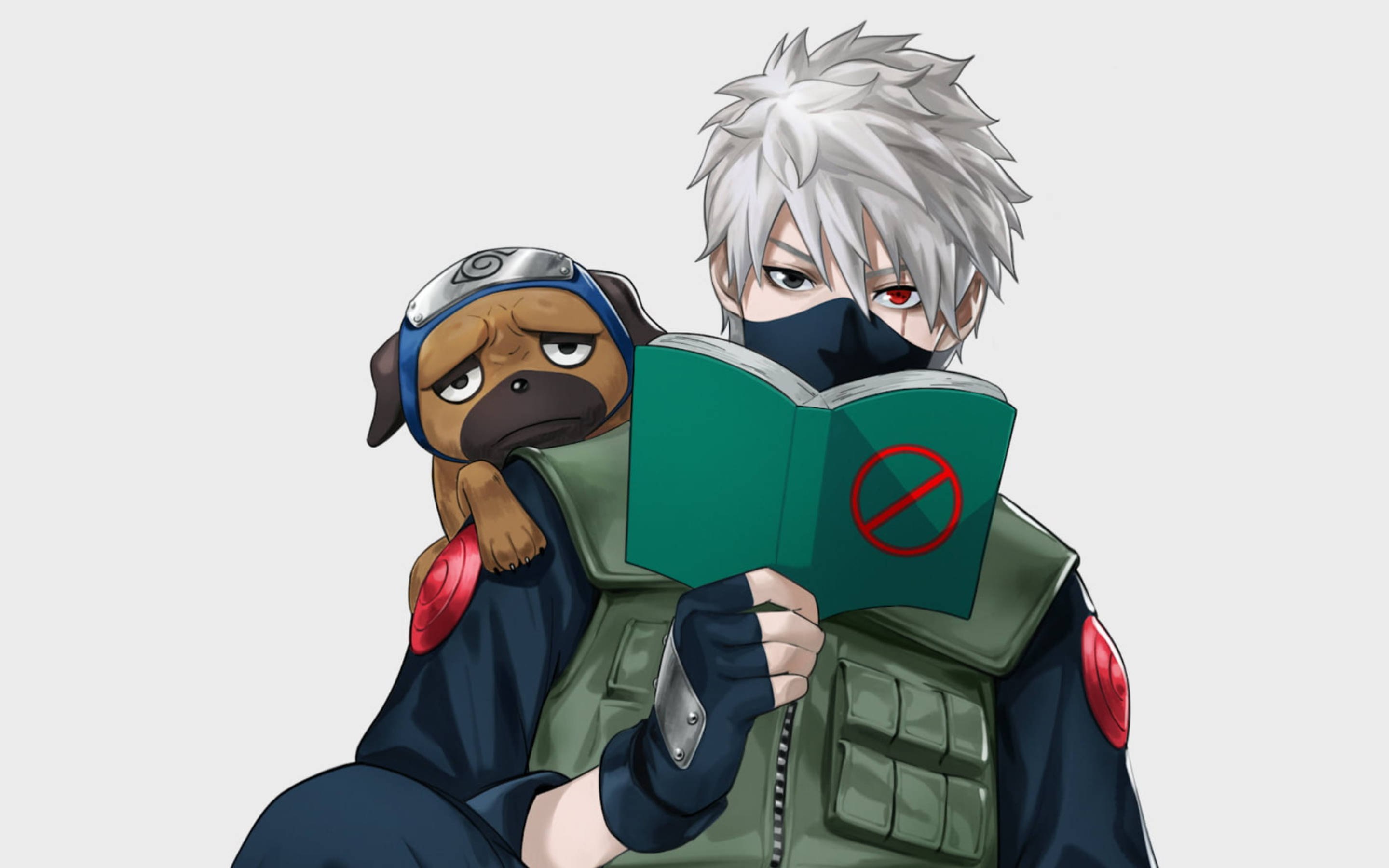 Kakashi Hatake, silver-haired anime ninja, mask, 2K Desktop Wallpaper