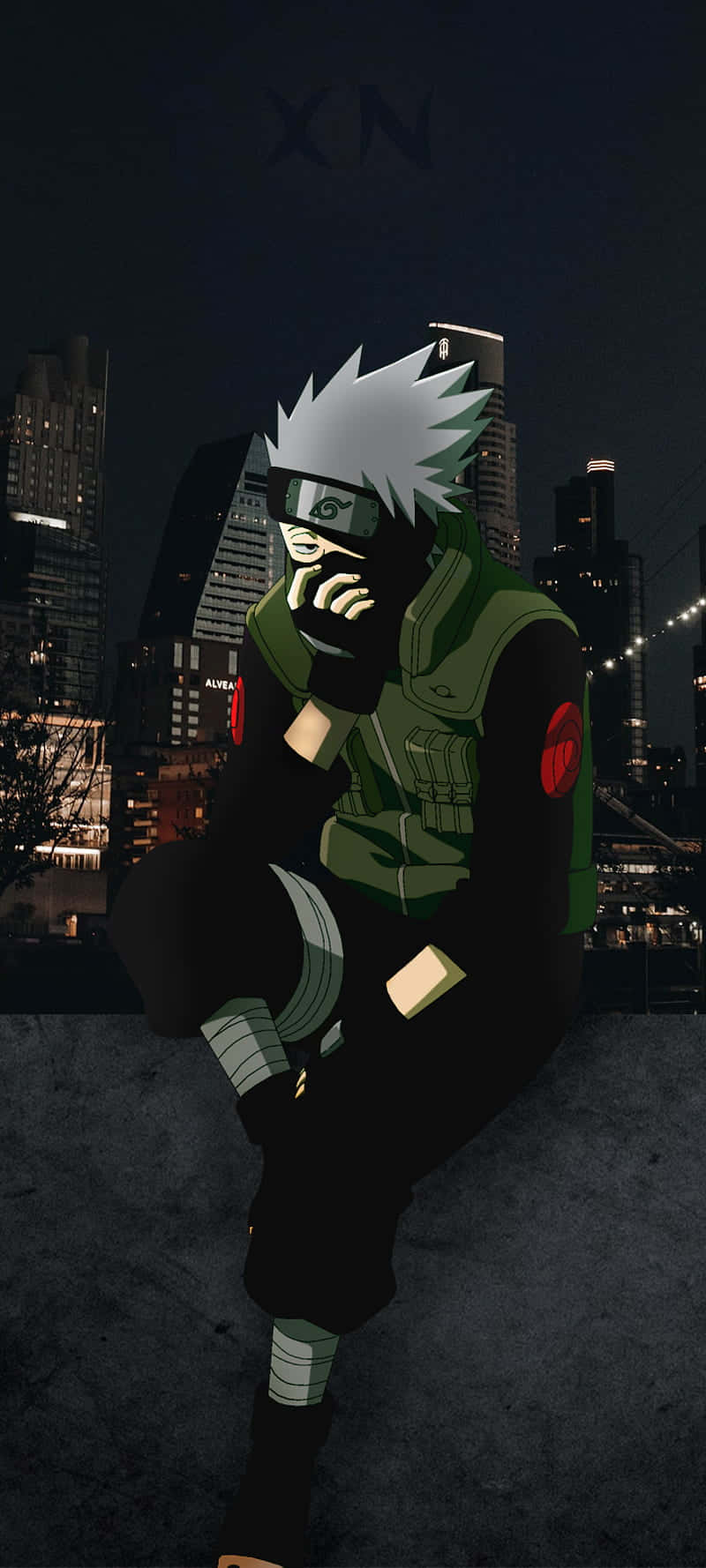 Kakashi Hatake, spiky-haired ninja, green vest, HD Phone Wallpaper