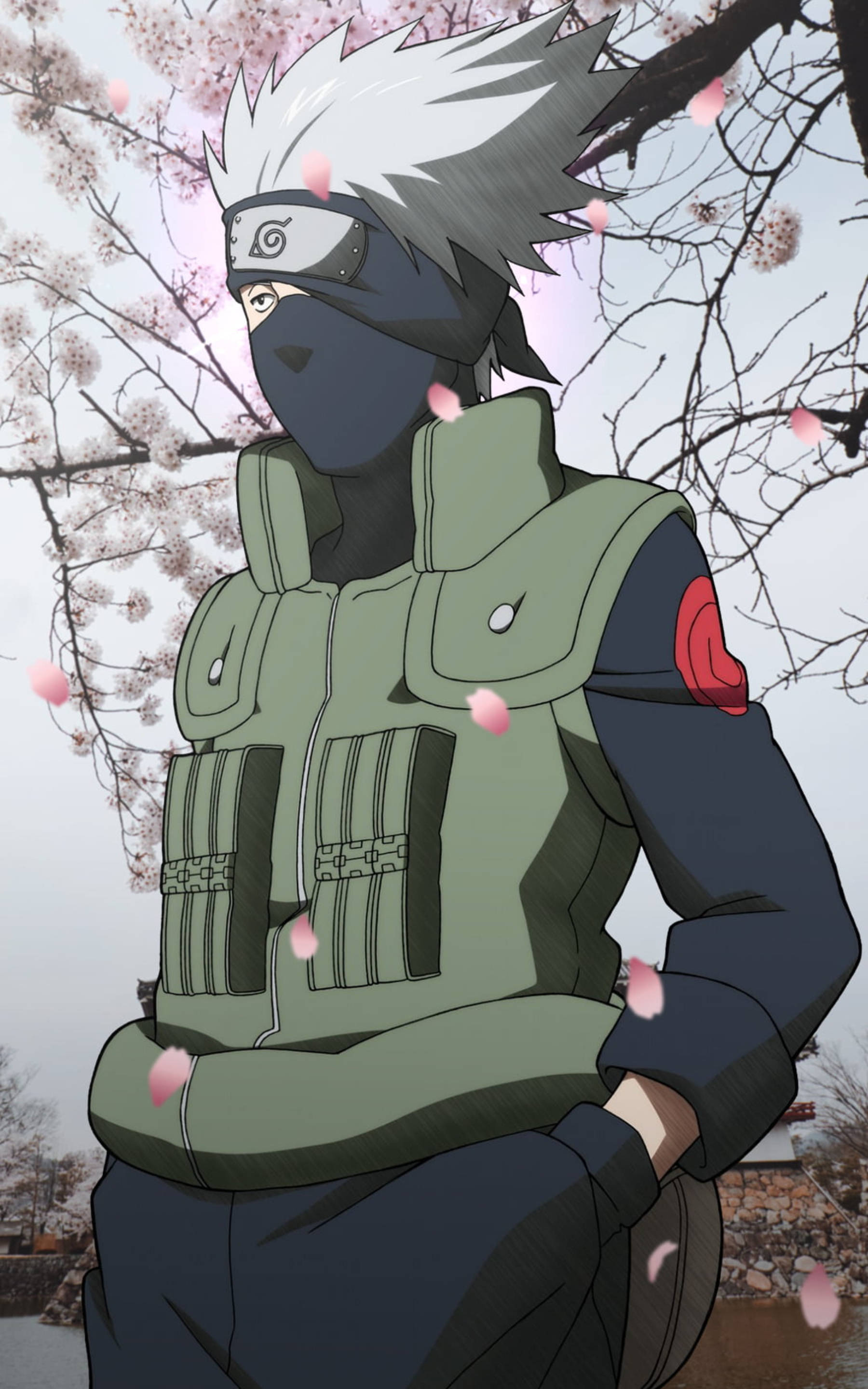 Kakashi Hatake, spiky white hair, mask, 2K Phone Wallpaper