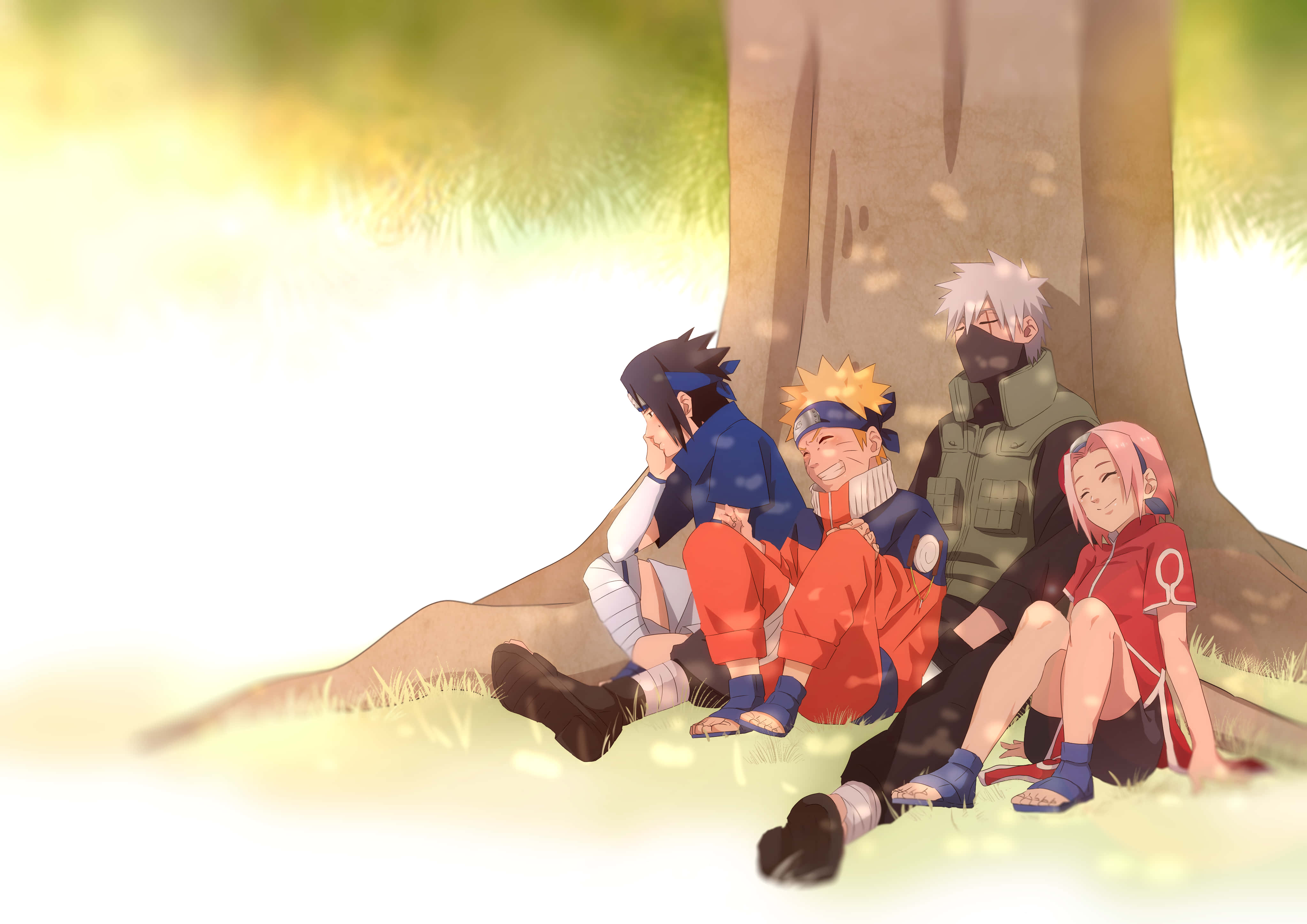 Kakashi, Naruto, Sasuke, 4K Desktop Wallpaper