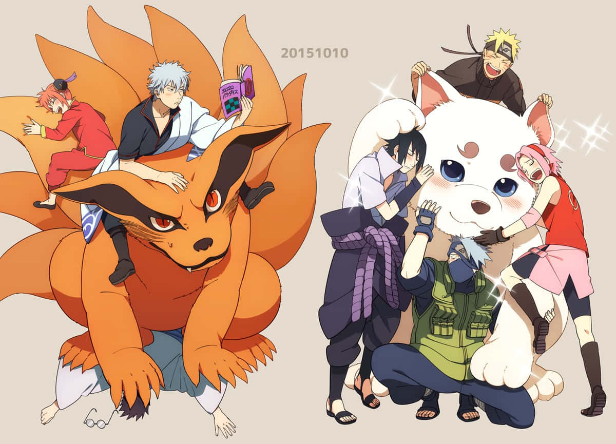 Kakashi, Naruto, Sasuke, SD Desktop Wallpaper