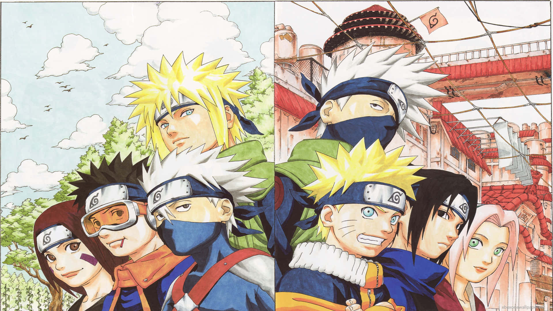 Naruto, Kakashi, Sasuke, Full HD Desktop Wallpaper