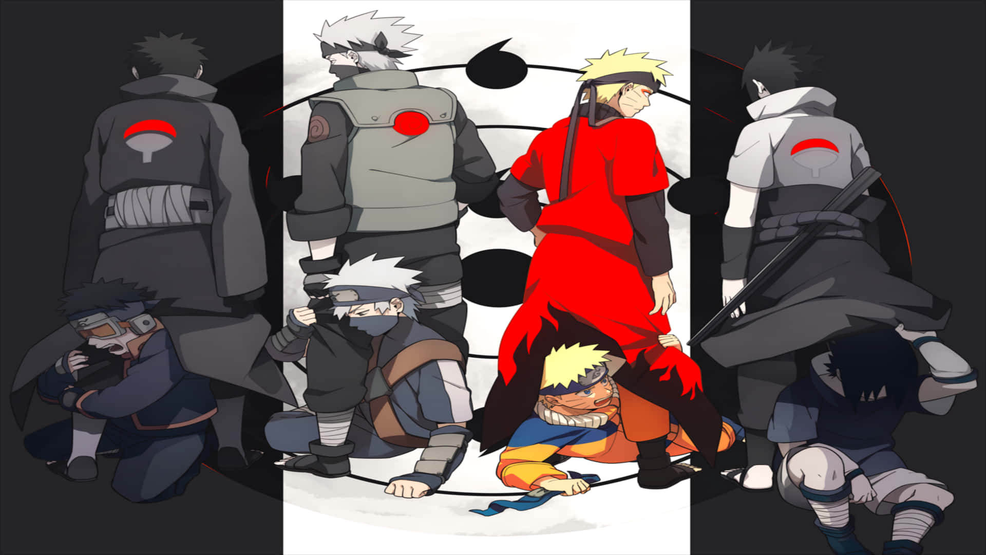 Kakashi, Naruto, Sasuke, Full HD Desktop Wallpaper