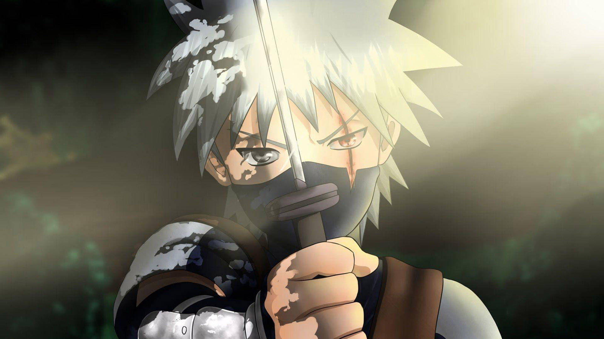 Kakashi, spiky white hair, mask, Full HD Desktop Wallpaper