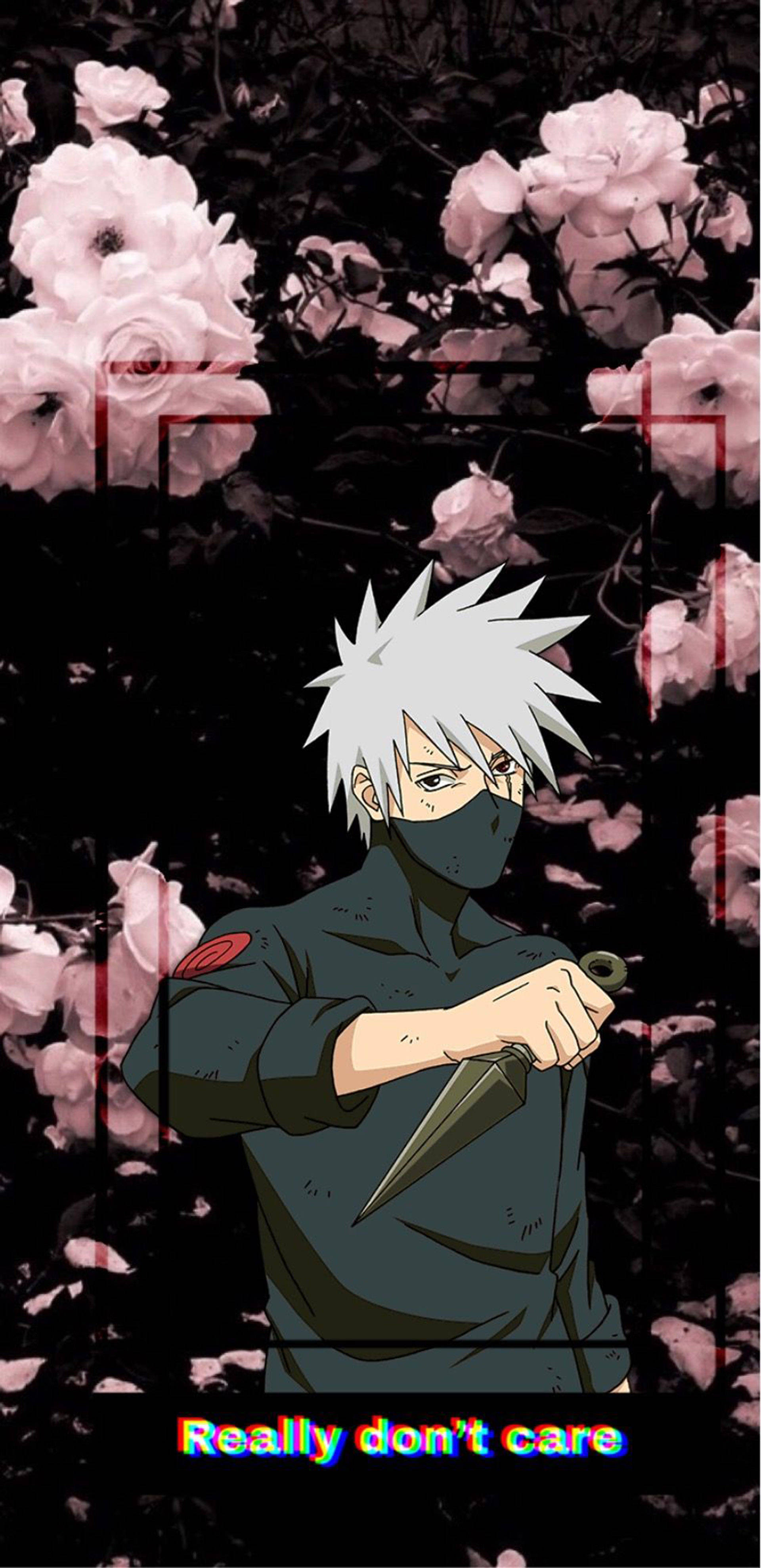 Kakashi Pfp, white spiky hair, black mask, 4K Phone Wallpaper