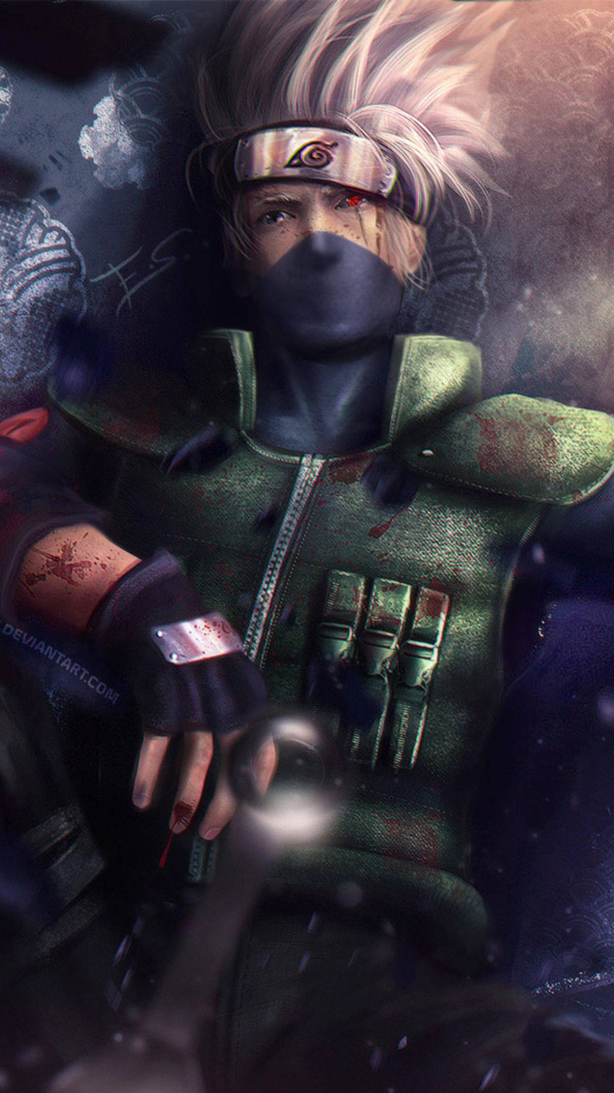 Kakashi, iPhone, green armor, Full HD Phone Wallpaper