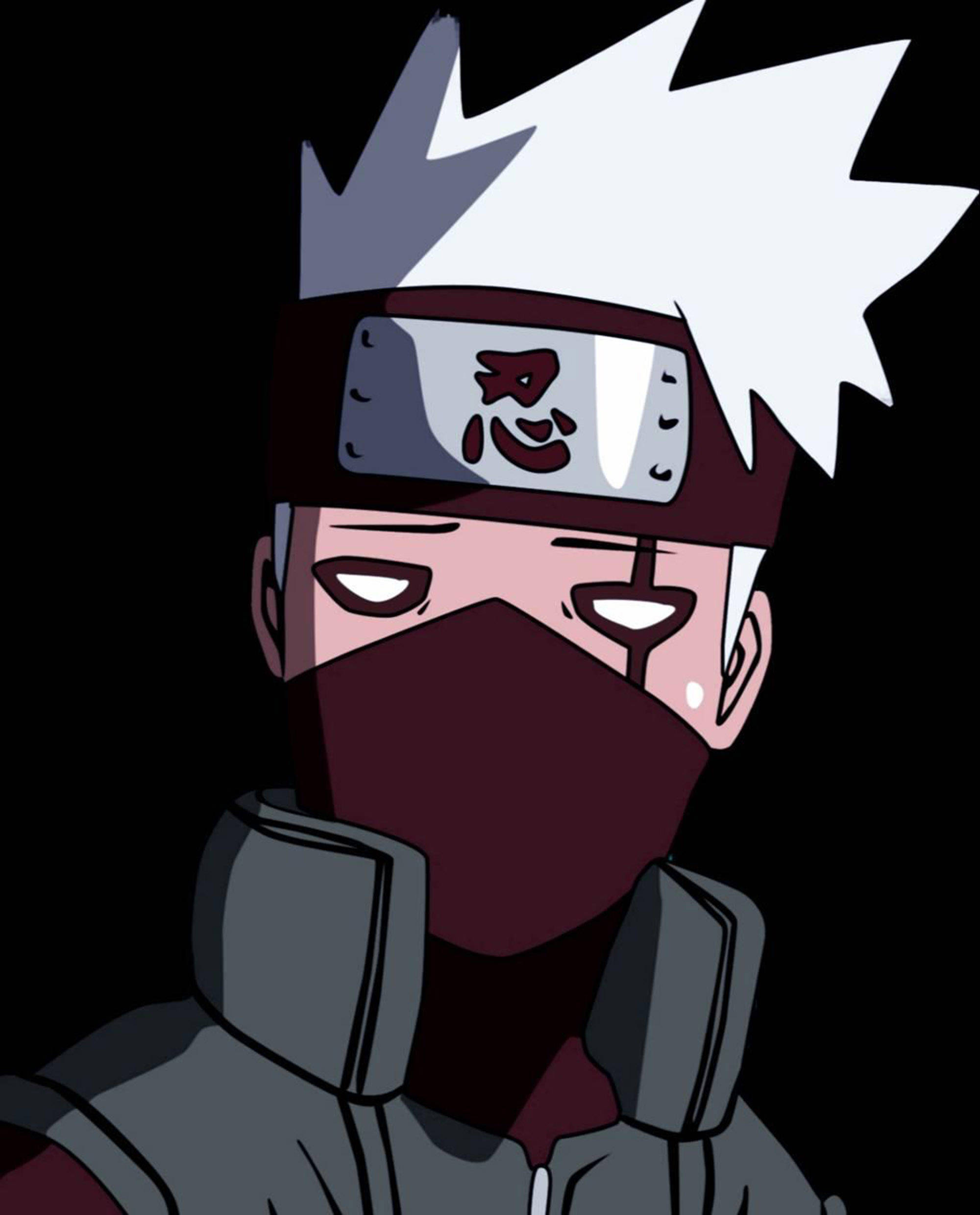 Kakashi, spiky white hair, red mask, Full HD Phone Wallpaper