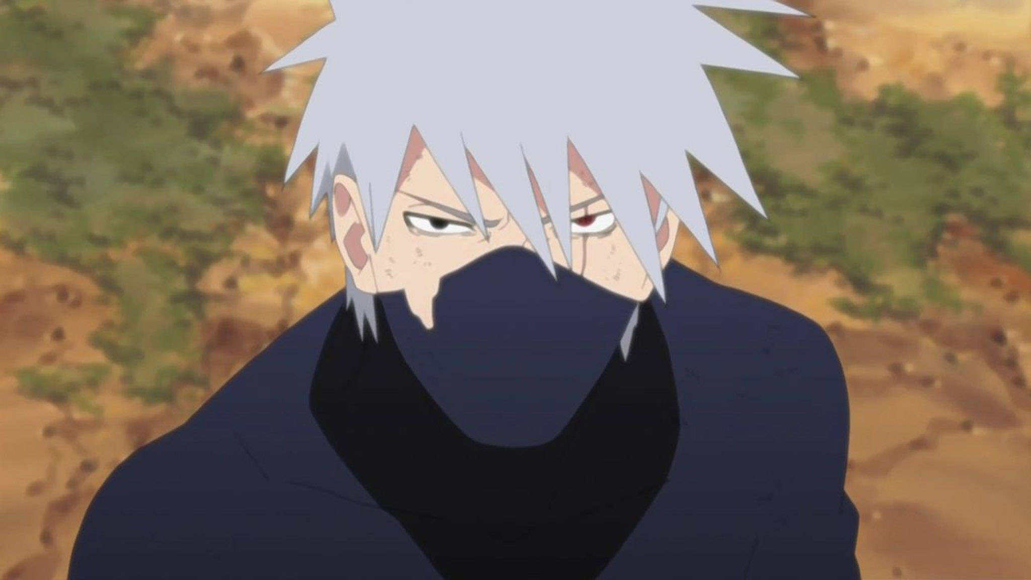 Kakashi, spiky white hair, black mask, Full HD Desktop Wallpaper