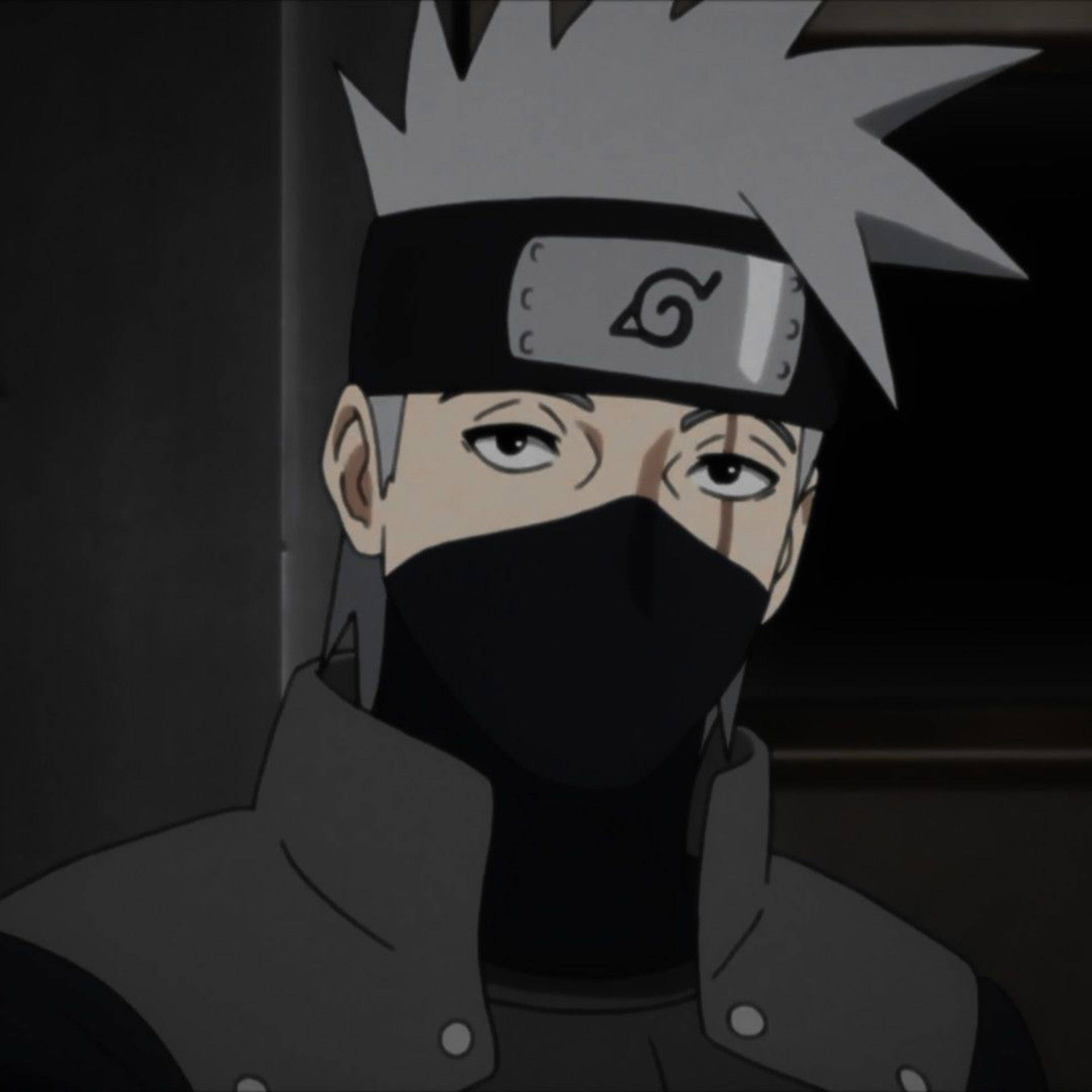 Kakashi, spiky silver hair, black mask, Full HD Desktop Wallpaper