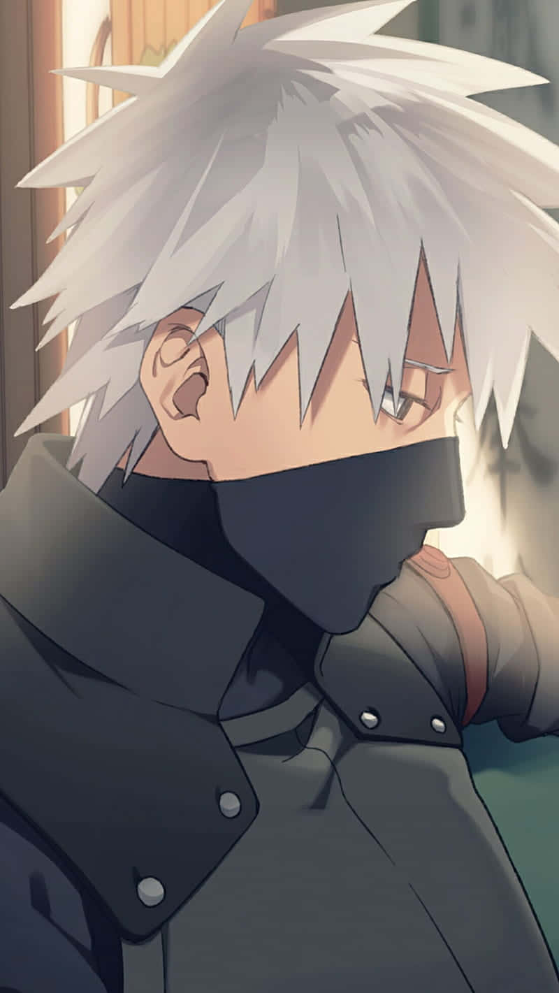 Kakashi Susanoo, spiky white hair, black mask, HD Phone Wallpaper