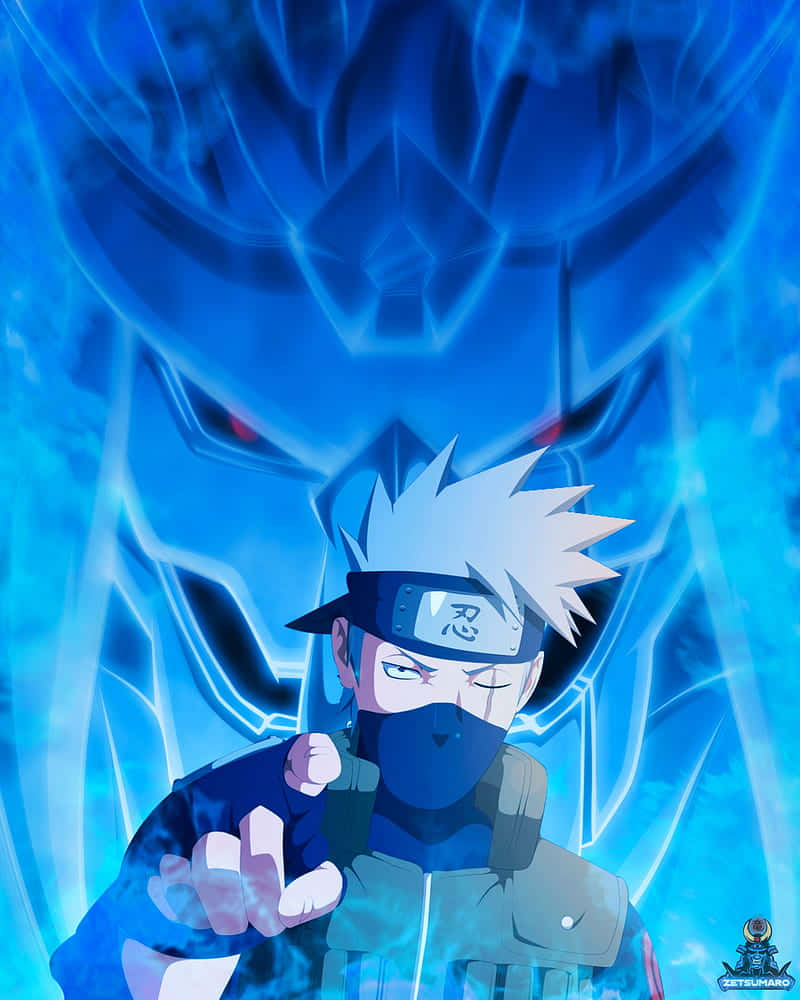 Kakashi Susanoo, spiky white hair, mask, SD Phone Wallpaper