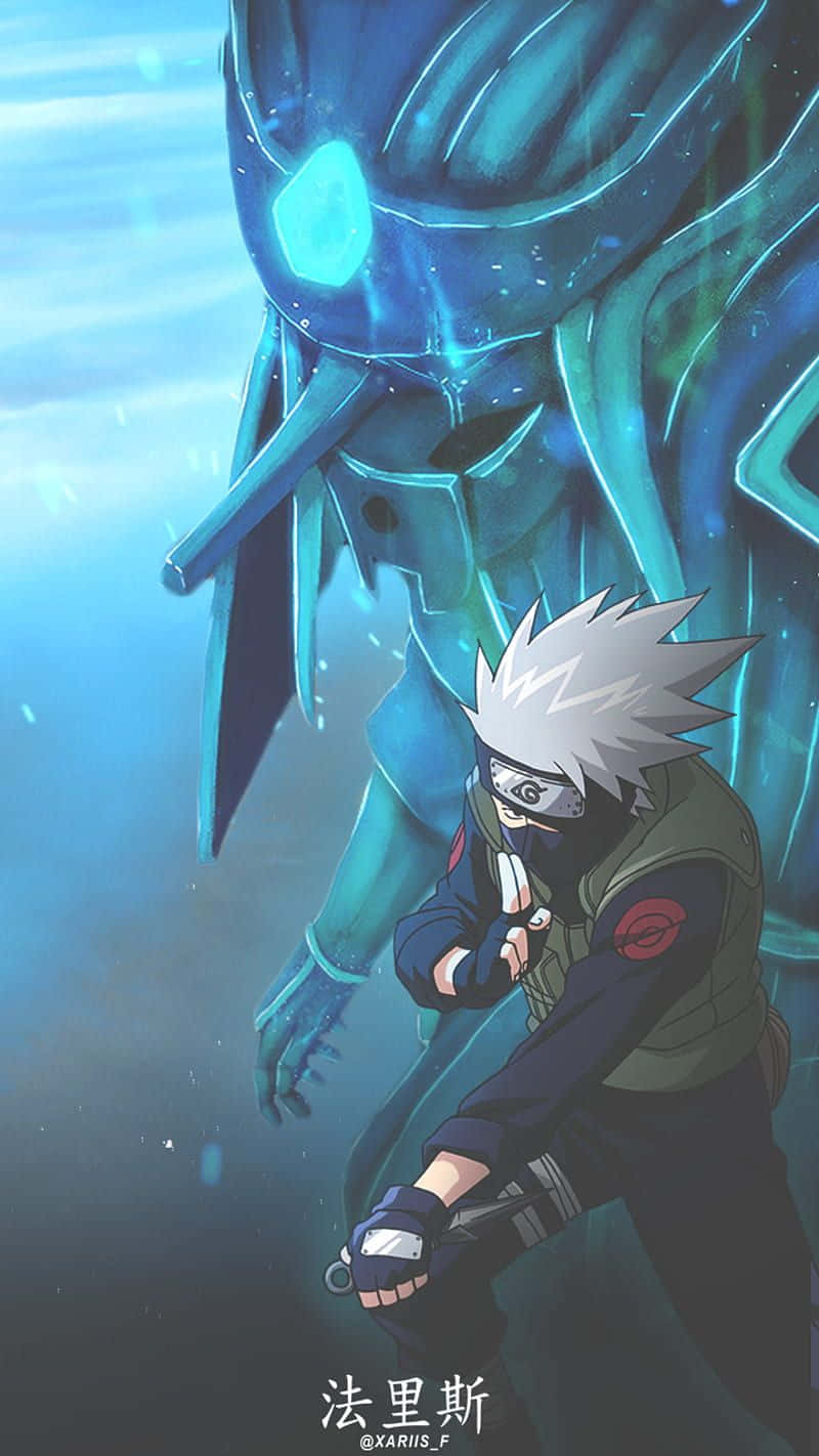 Kakashi Susanoo, spiky-haired ninja, green vest, HD Phone Wallpaper