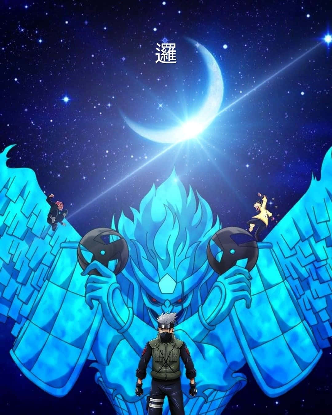 Kakashi, Susanoo, blue chakra beast, HD Phone Wallpaper