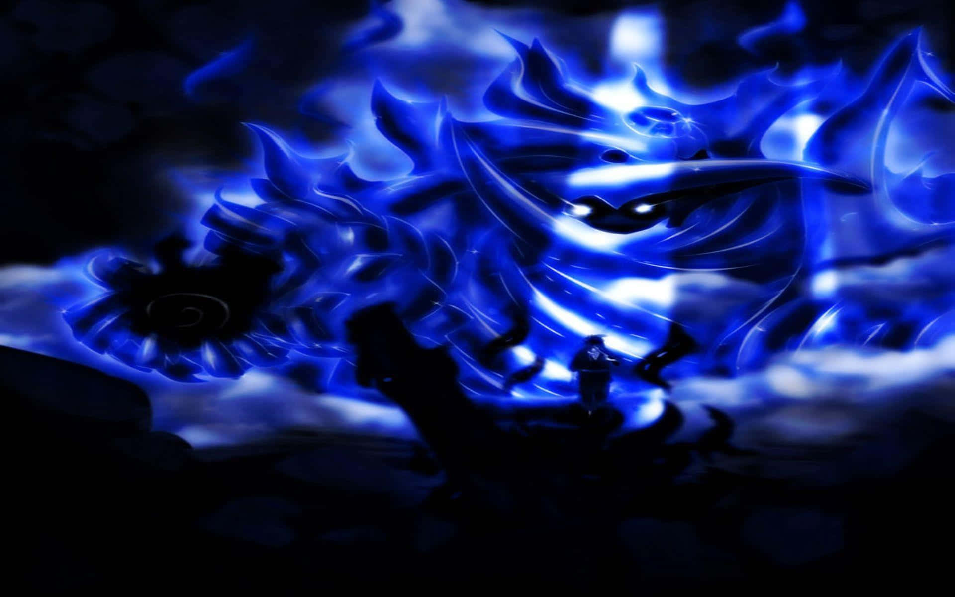 Kakashi, Susanoo, glowing blue dragon, Full HD Desktop Wallpaper