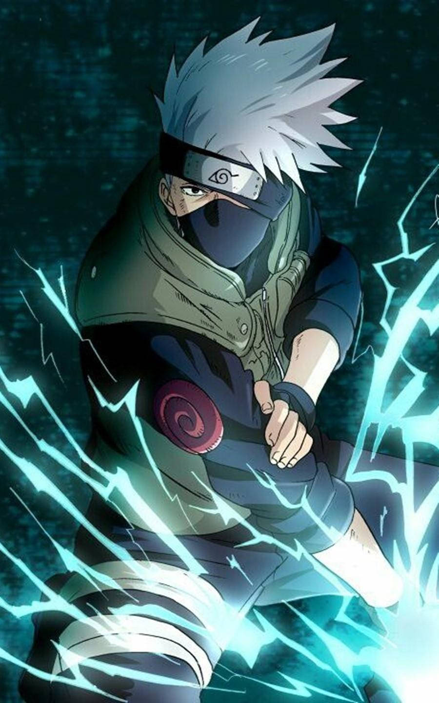 Kakashi, iPhone, green thunder lightning, HD Phone Wallpaper