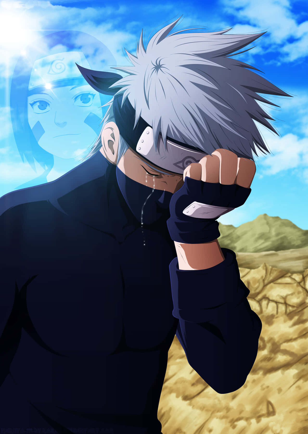 Kakashi, silver-haired anime ninja, dark attire, HD Phone Wallpaper