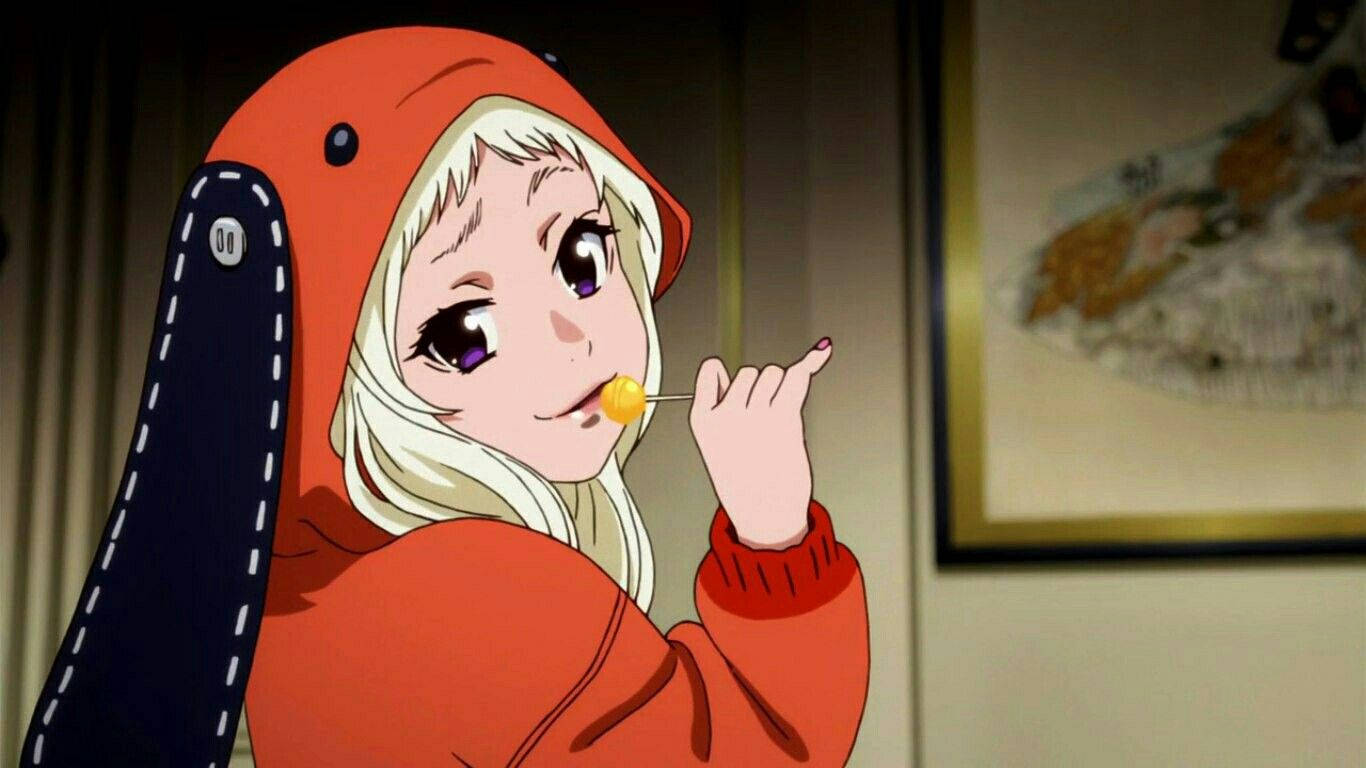 Kakegurui Runa, red hooded outfit, long ears, HD Desktop Wallpaper