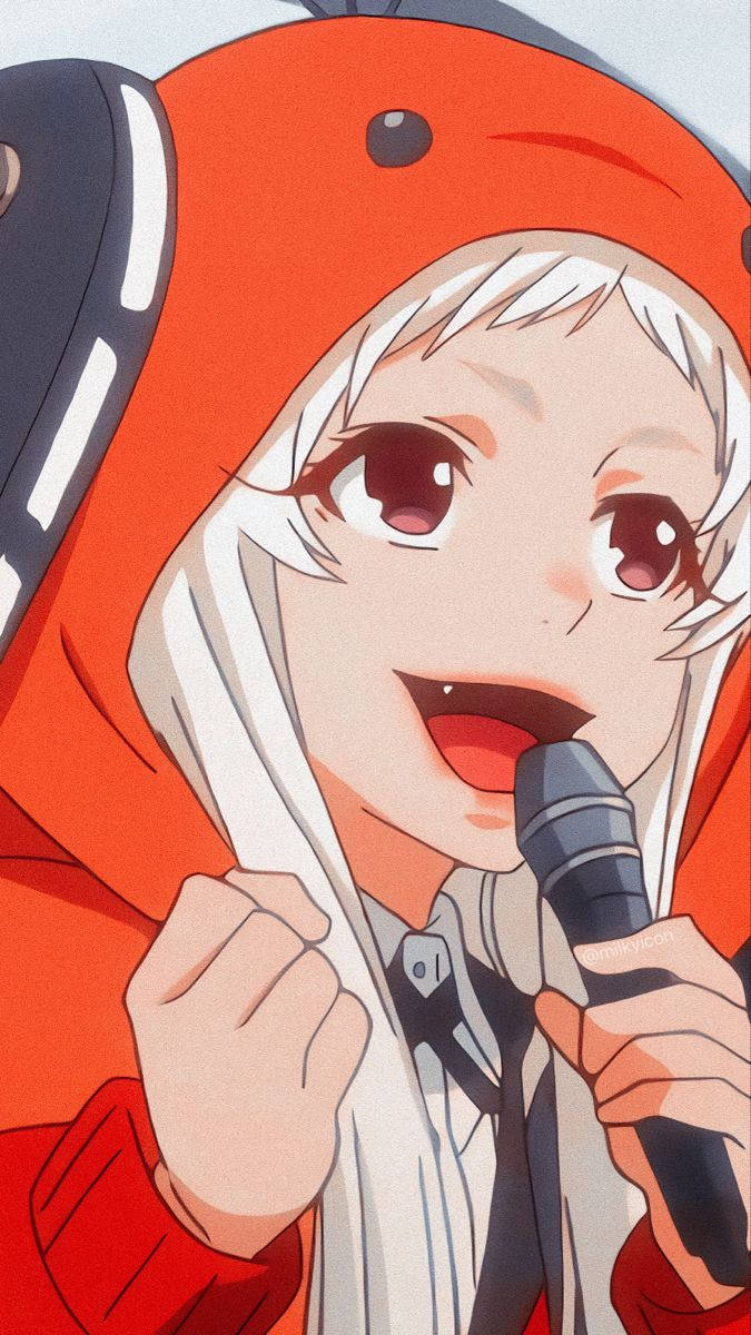 Kakegurui Runa, microphone, white hair, SD Phone Wallpaper