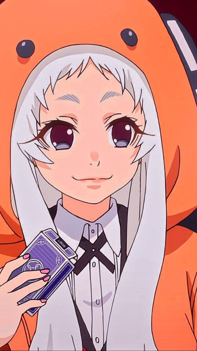 Kakegurui Runa, silver hair, purple eyes, SD Phone Wallpaper