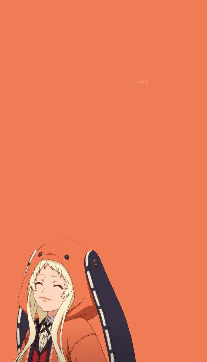 Kakegurui Runa, blonde hair, hooded jacket, SD Phone Wallpaper