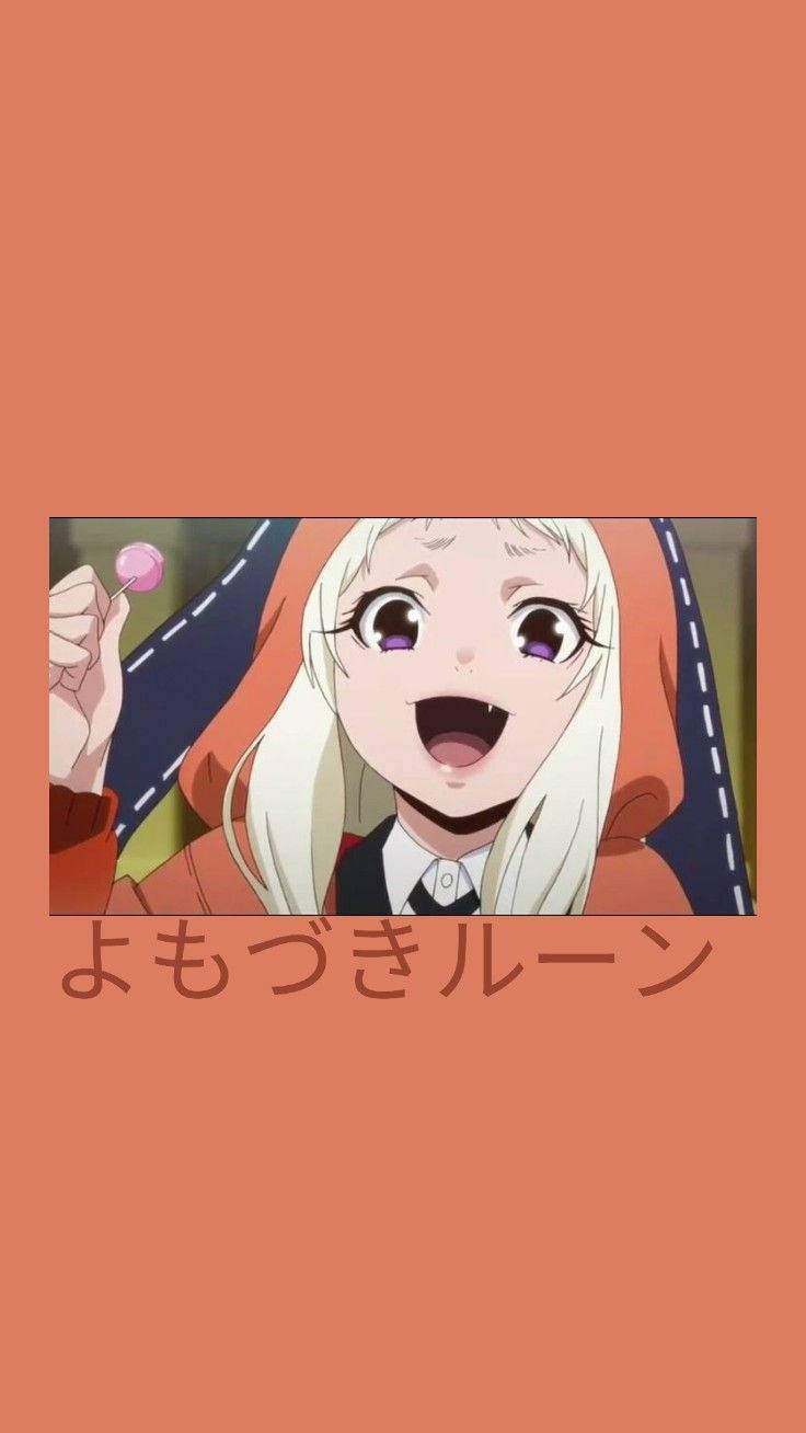 Kakegurui Runa, pink lollipop, white hair, HD Phone Wallpaper
