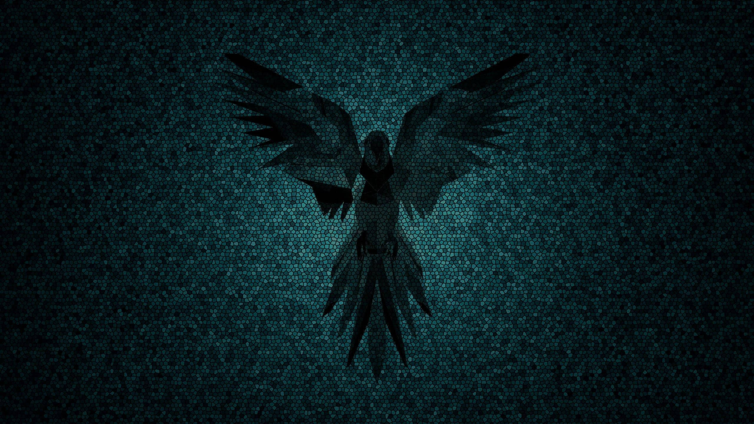Kali Linux, teal, silhouette, 2K Desktop Wallpaper
