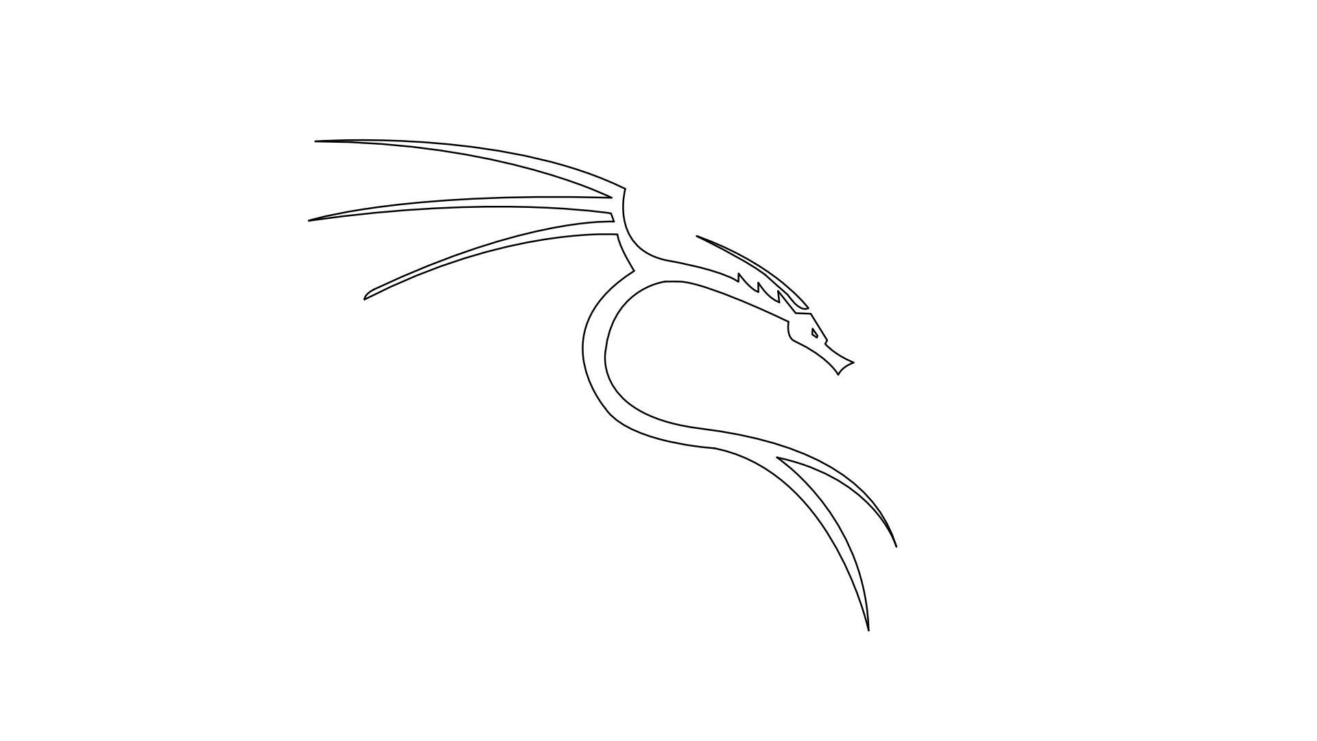 Kali Linux, minimalist, black line drawing, Full HD Desktop Wallpaper