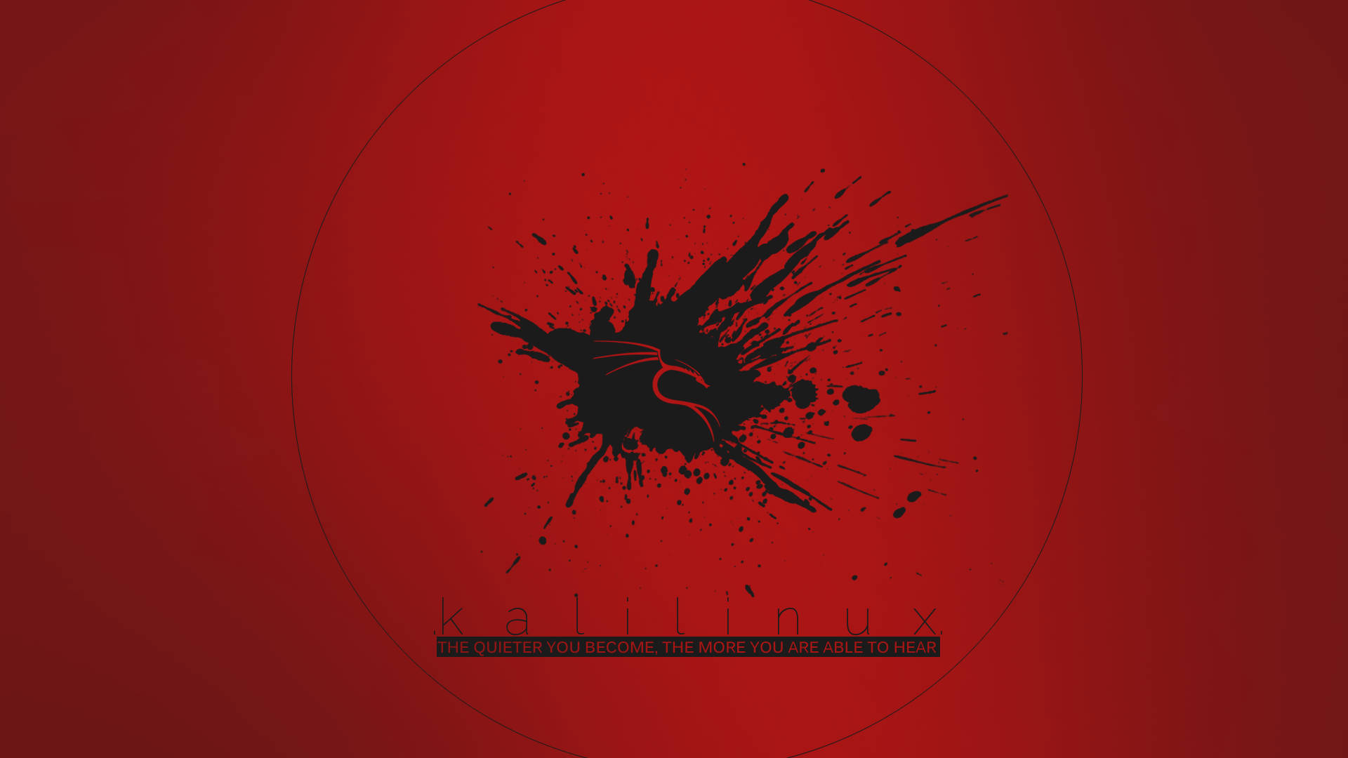 Kali Linux, red, black ink splatter, Full HD Desktop Wallpaper