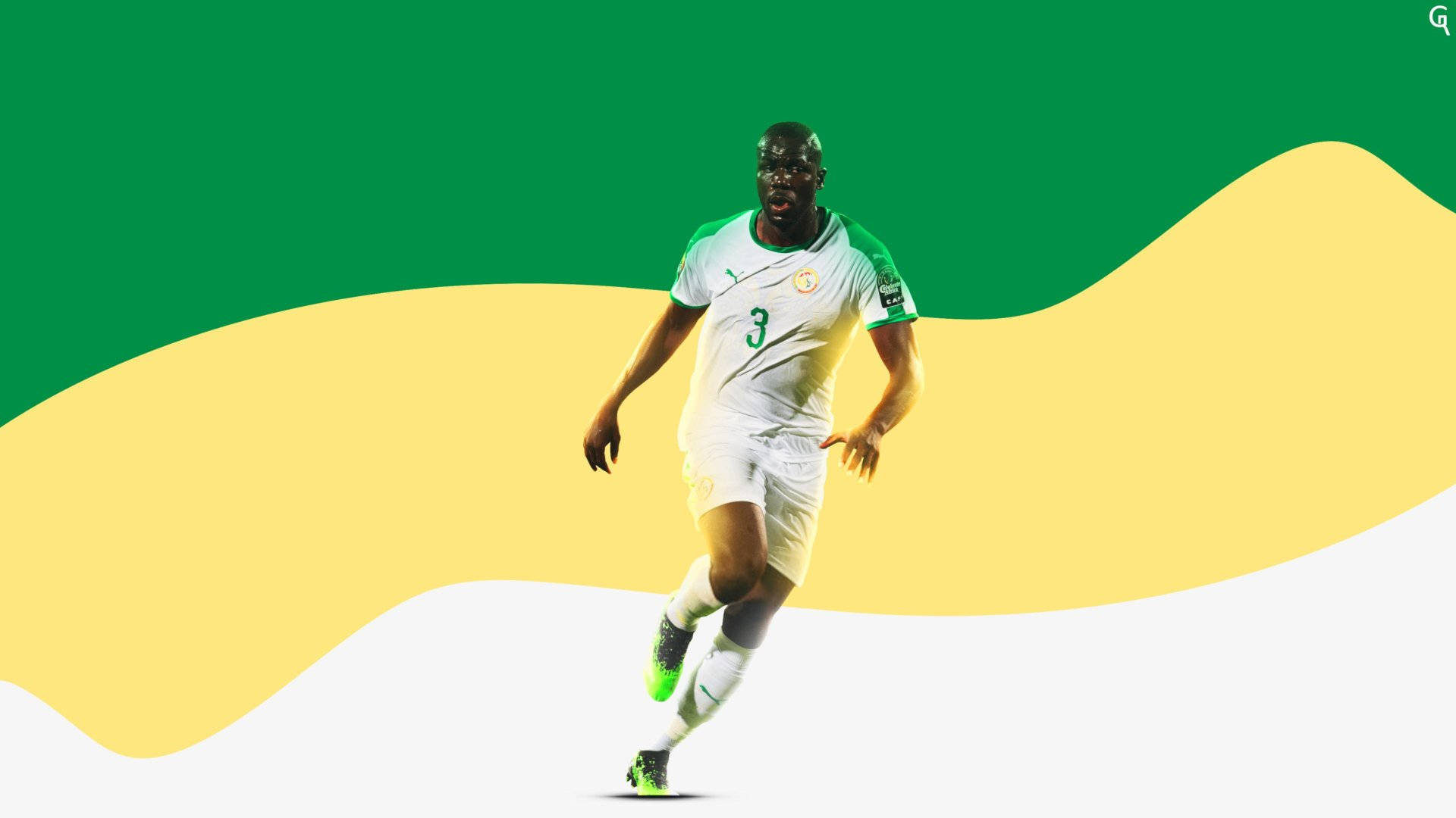 Kalidou Koulibaly, white jersey, number three, Full HD Desktop Wallpaper