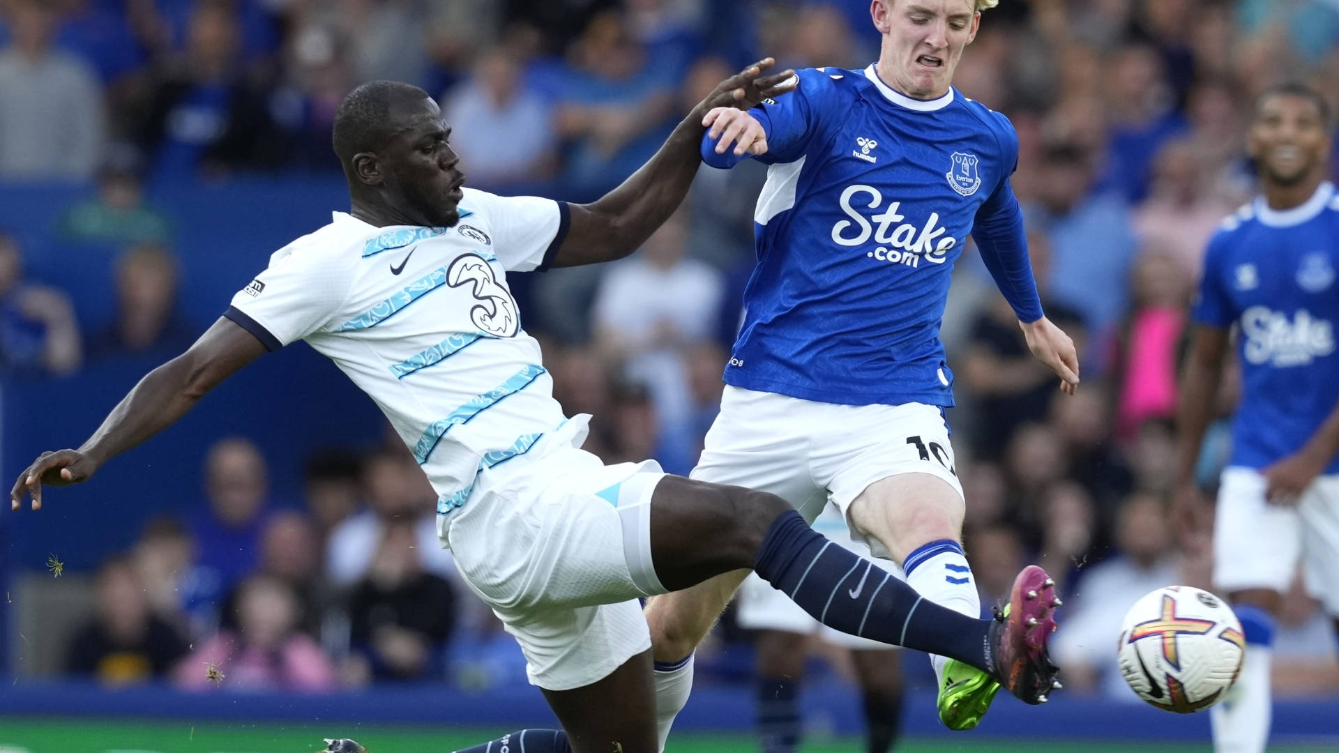 Kalidou Koulibaly, white, blue-uniformed opponent, Full HD Desktop Wallpaper
