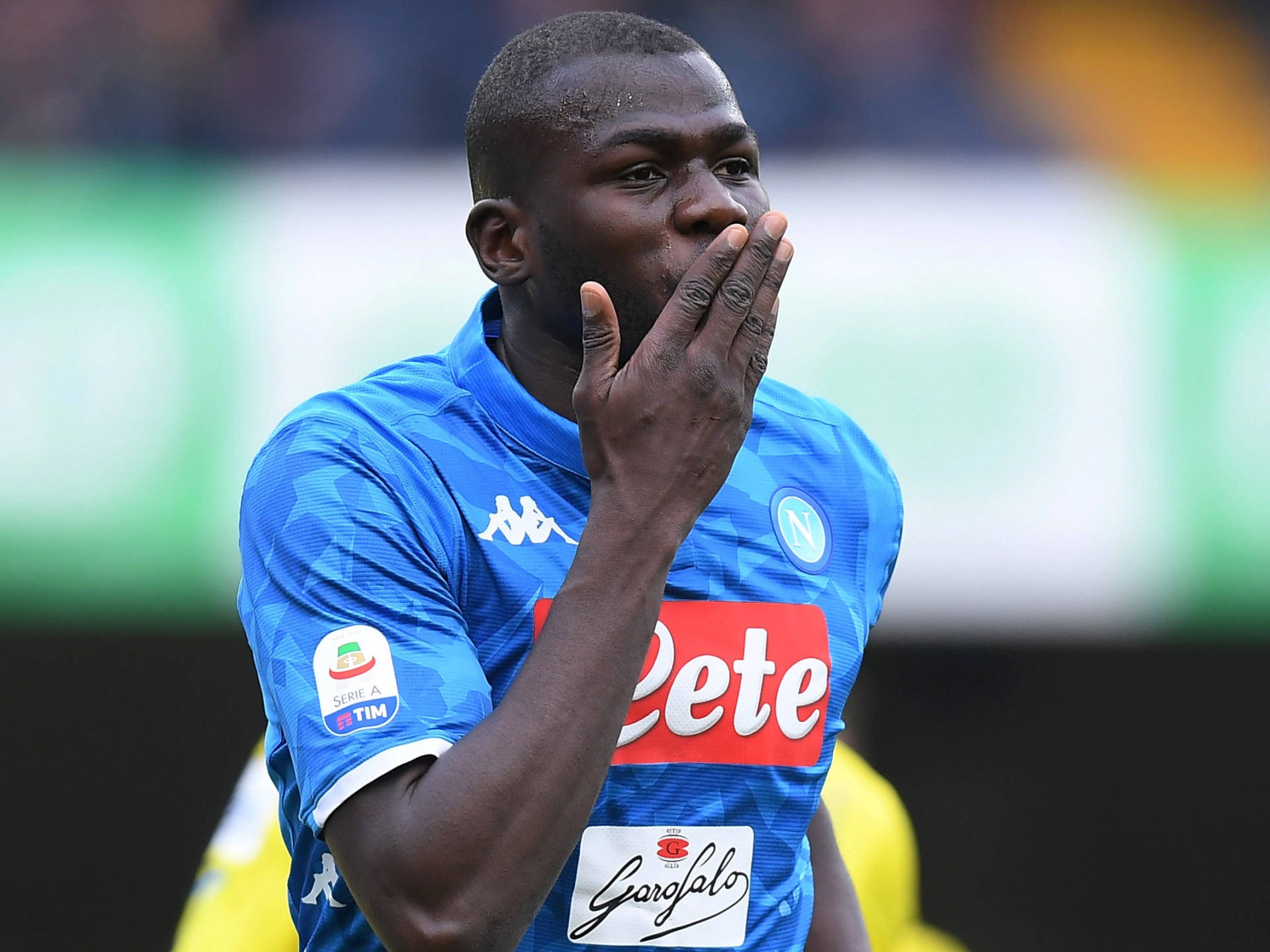Kalidou Koulibaly, blue Napoli jersey, football player, Full HD Desktop Wallpaper
