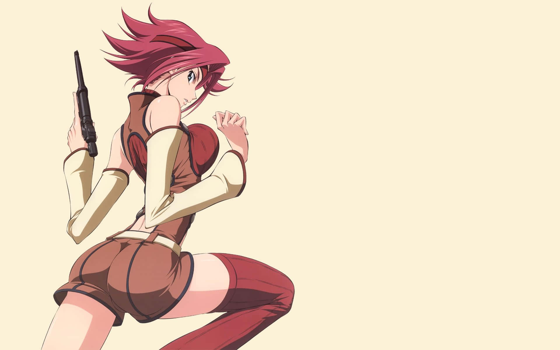 Kallen Stadtfeld, spiky pink hair, pistol, Full HD Desktop Wallpaper
