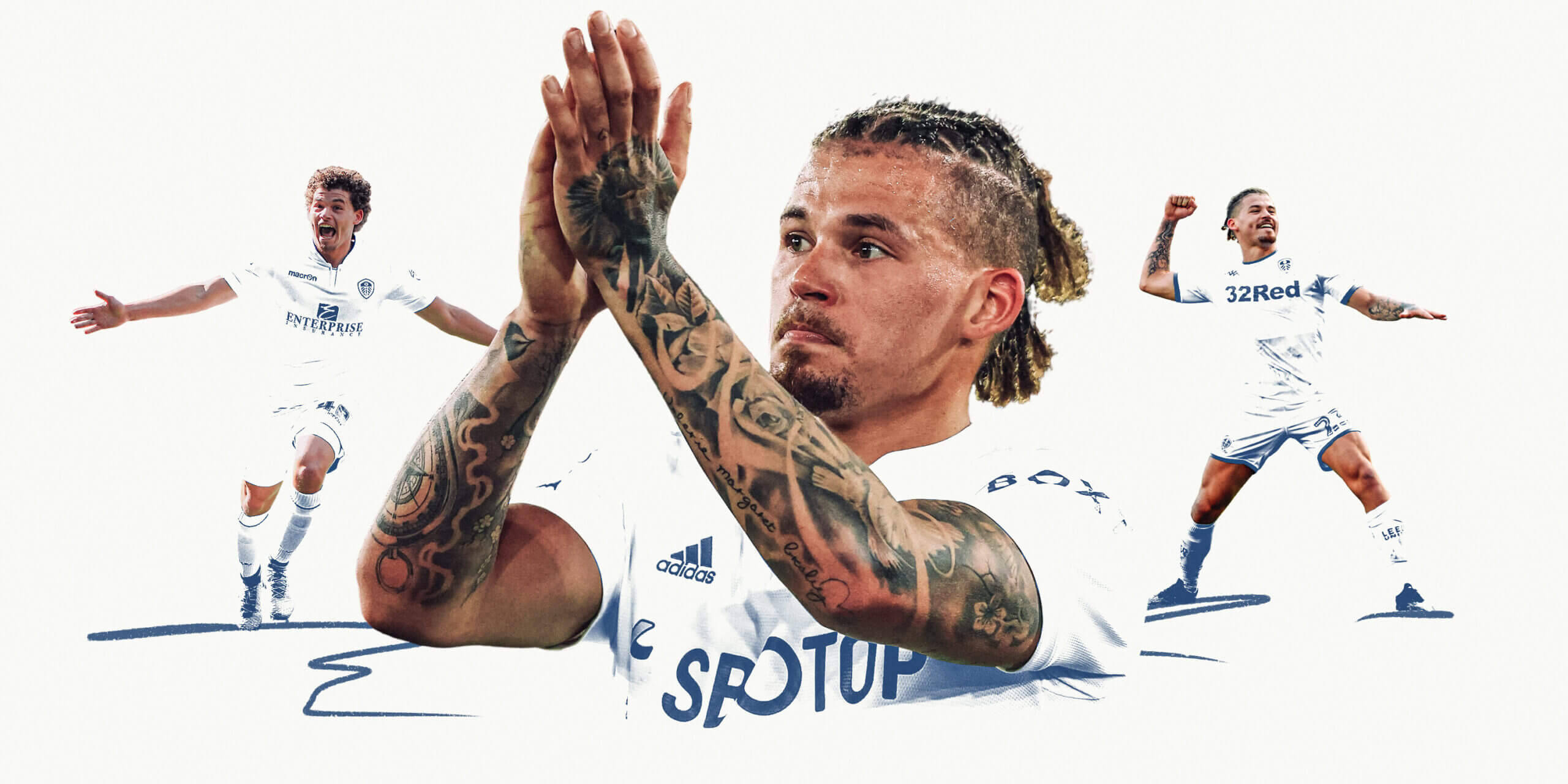 Kalvin Phillips, white background, white kit, 2K Desktop Wallpaper